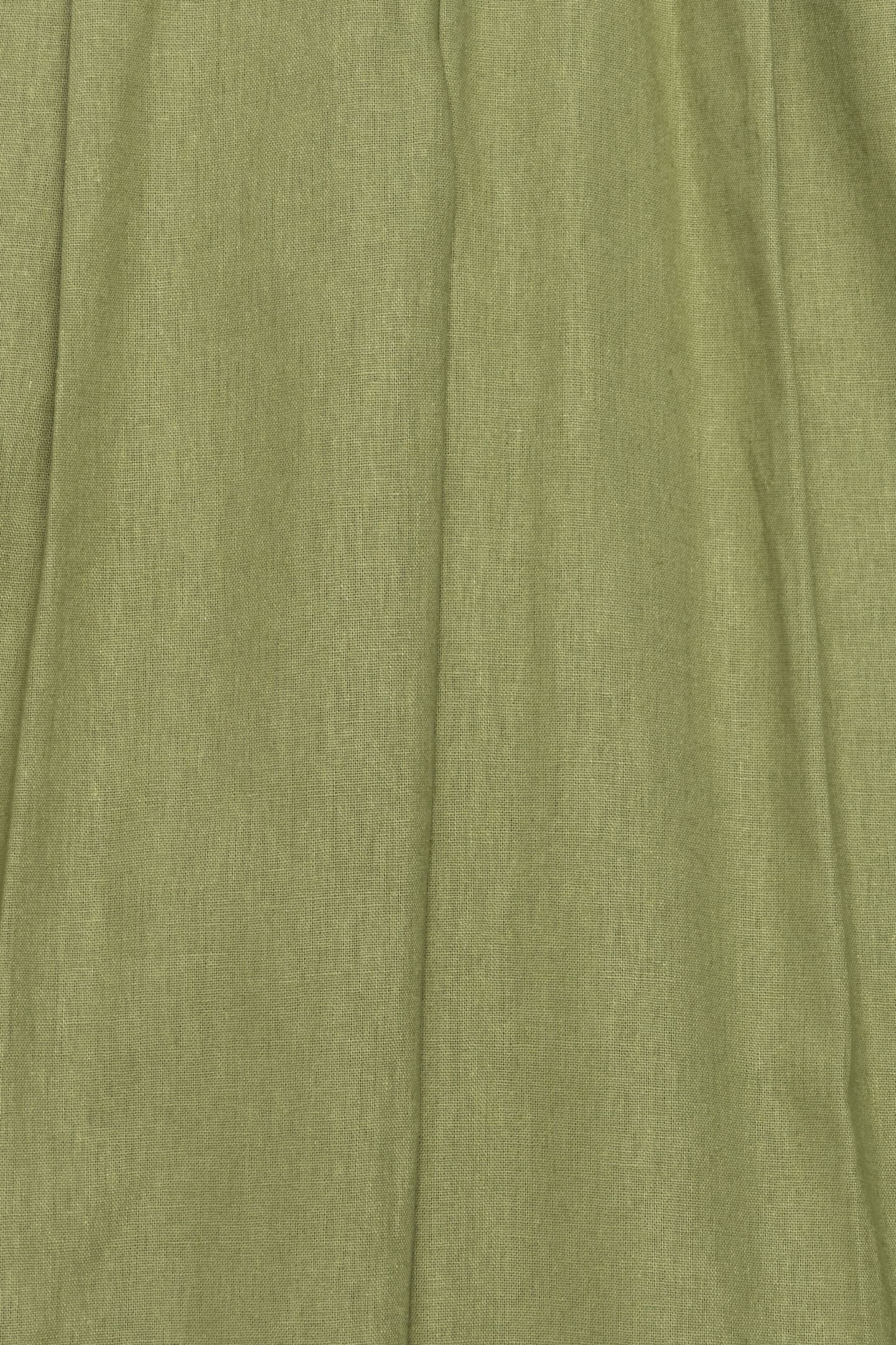 GREEN LINEN AND COTTON SUIT PANTS 6
