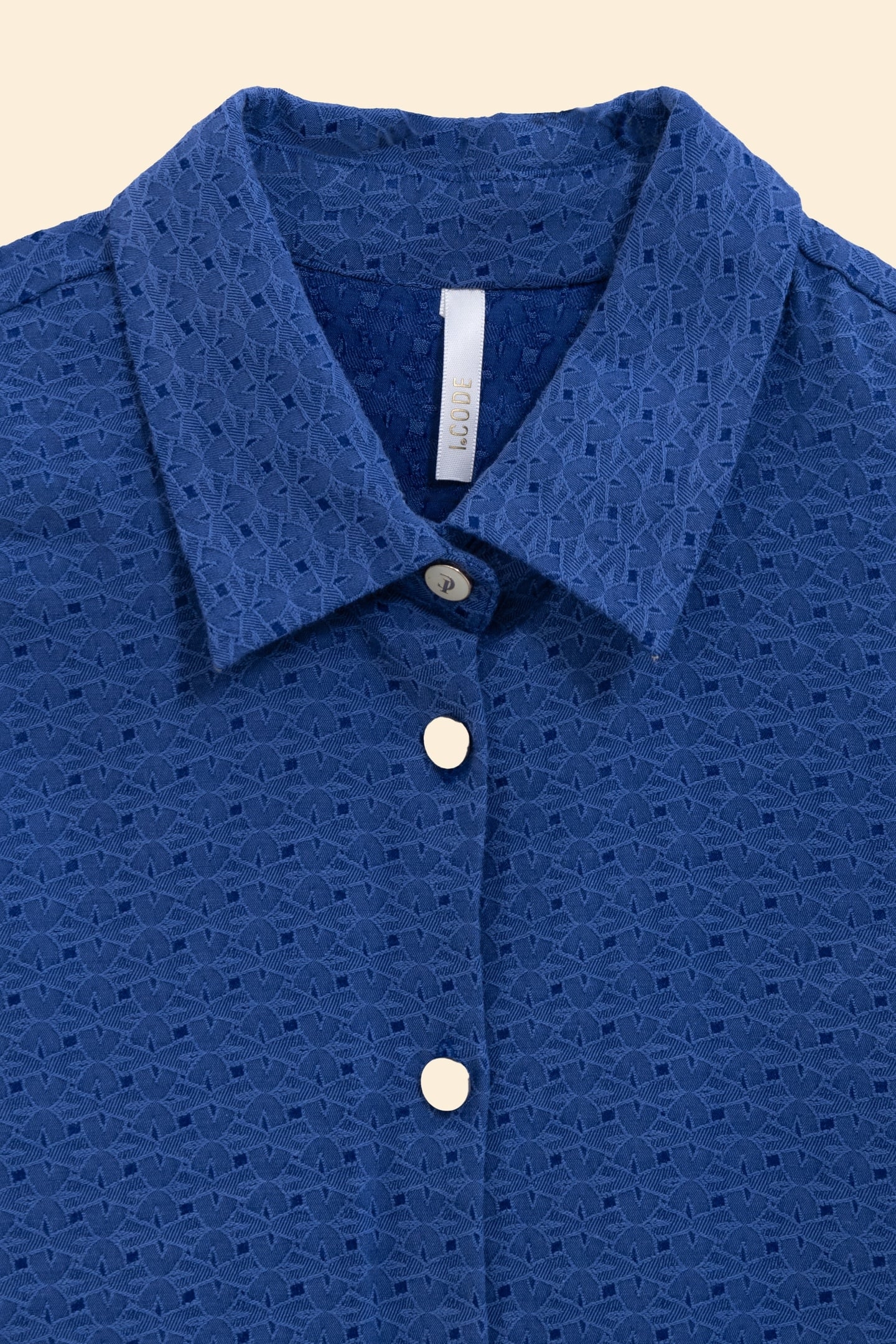 BLUE DECORATIVE JACQUARD SHIRT DRESS SAPPHIRE BLUE 5