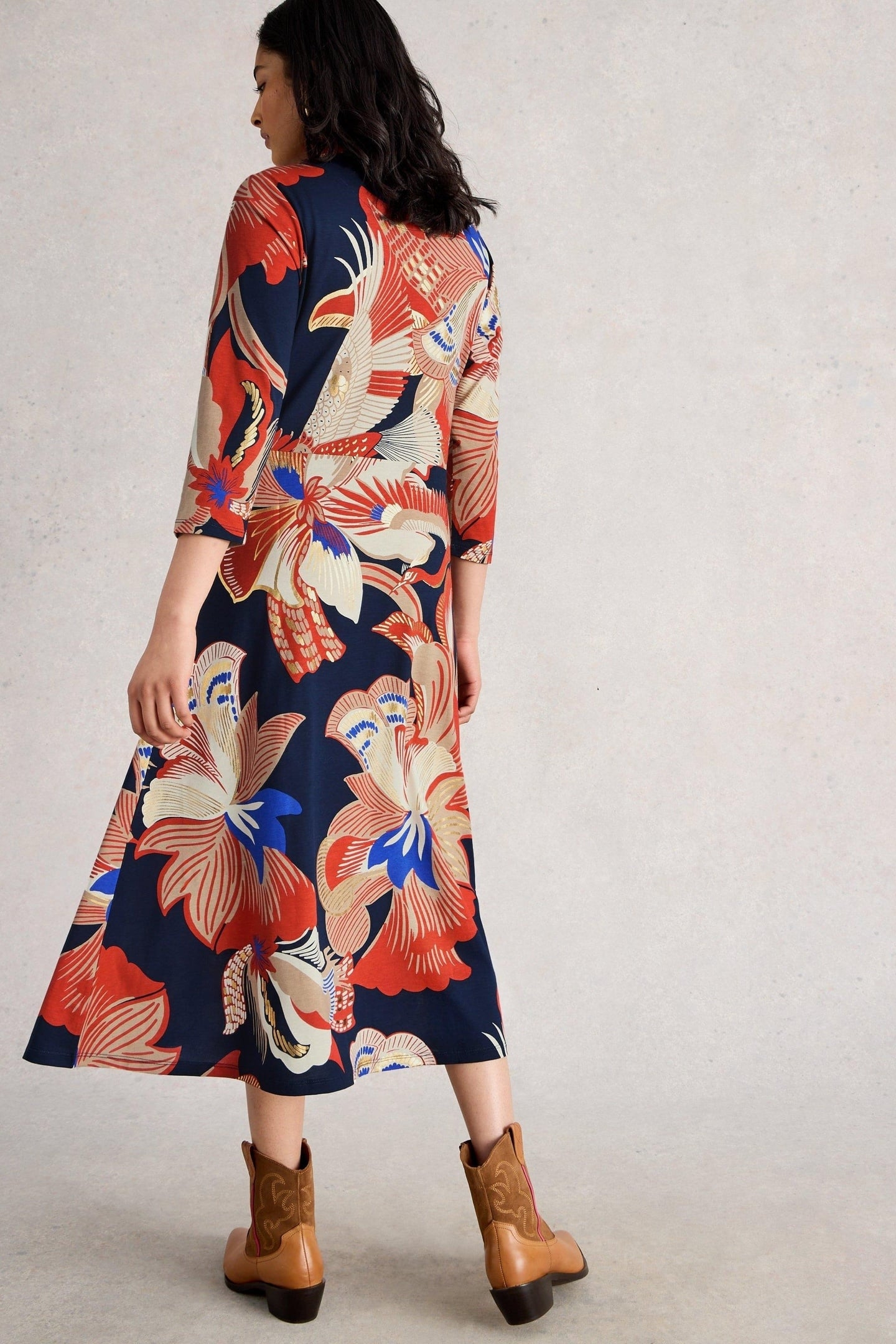 RUA JERSEY SHIRT DRESS RED MULTI 2