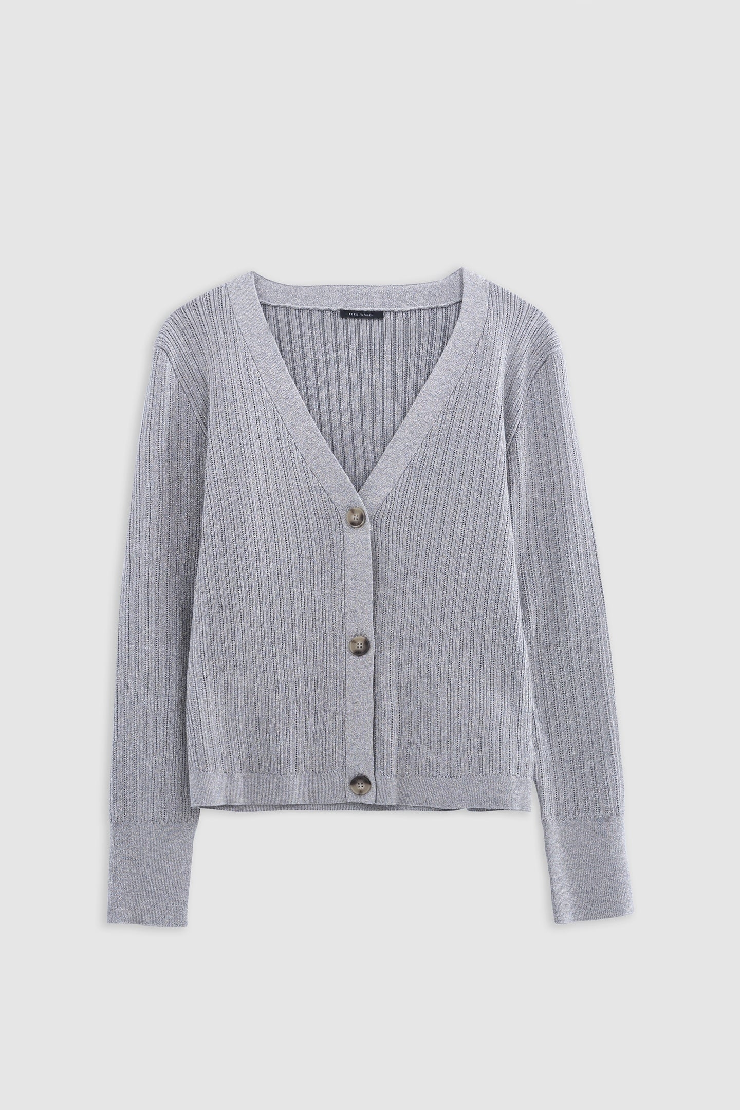 CHIC GREY OPENWORK LUREX CARDIGAN 6