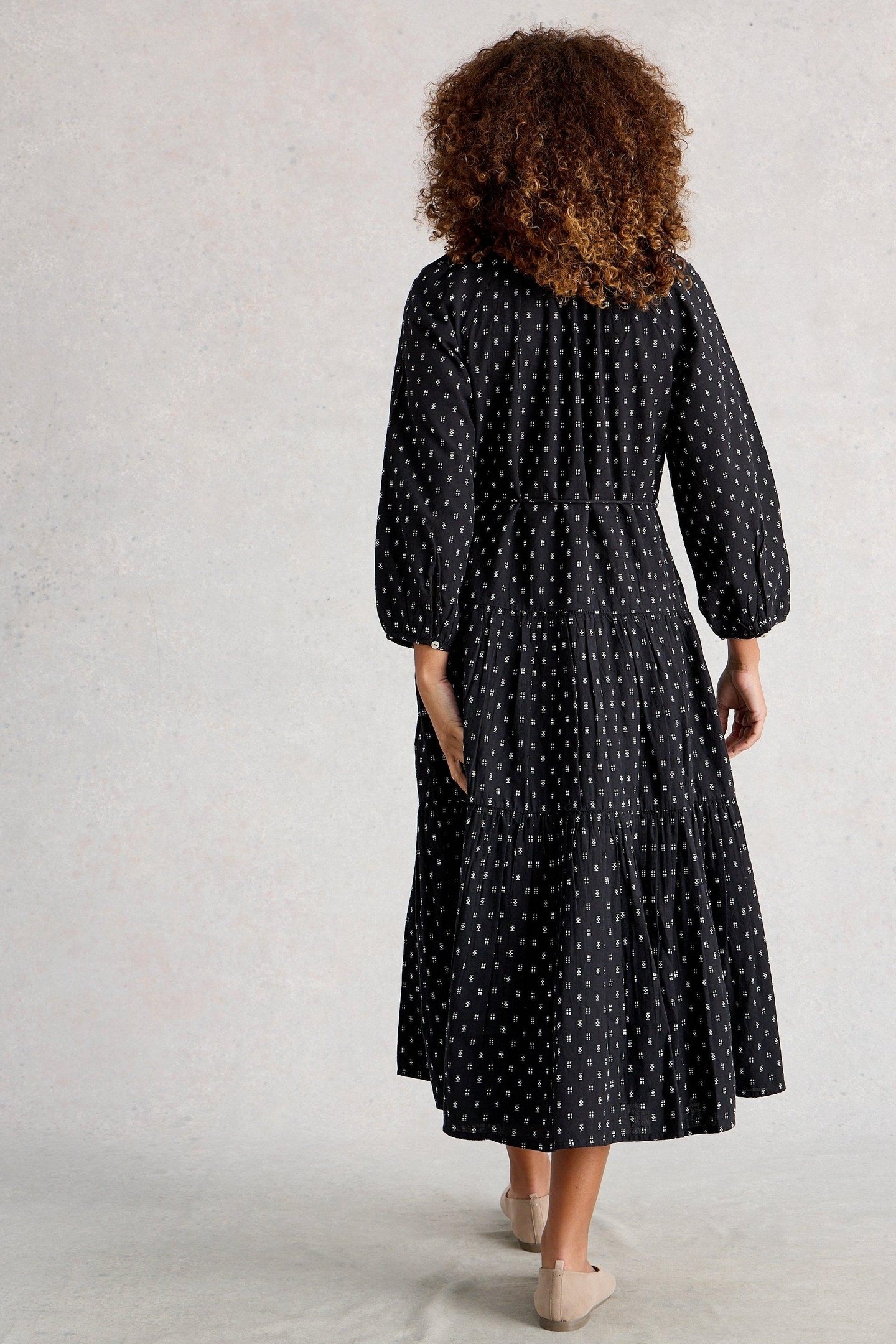 GINA MIDI DRESS BLACK MULTI 2