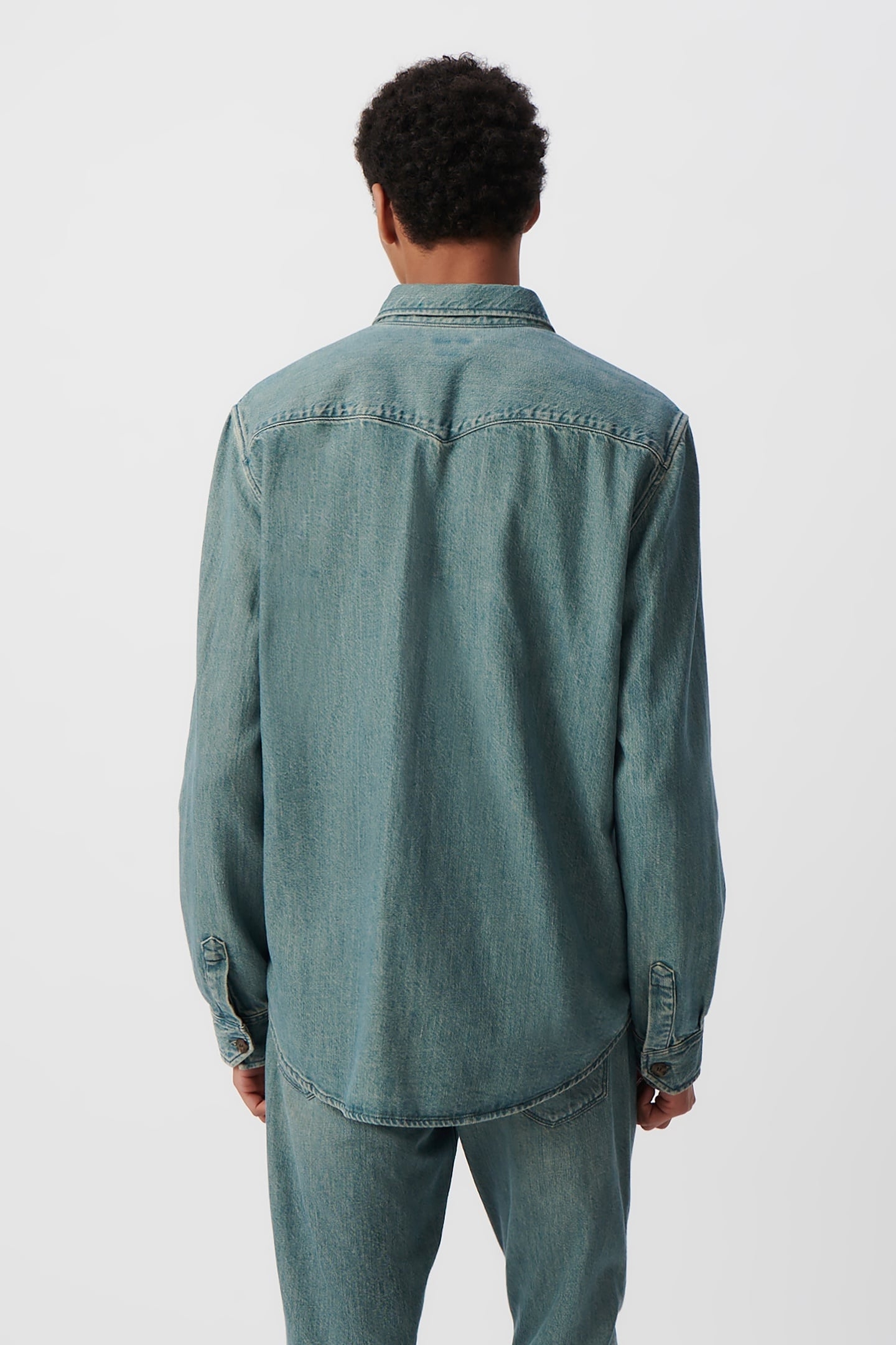 GREY BLUE DENIM REGULAR OVERSHIRT 3