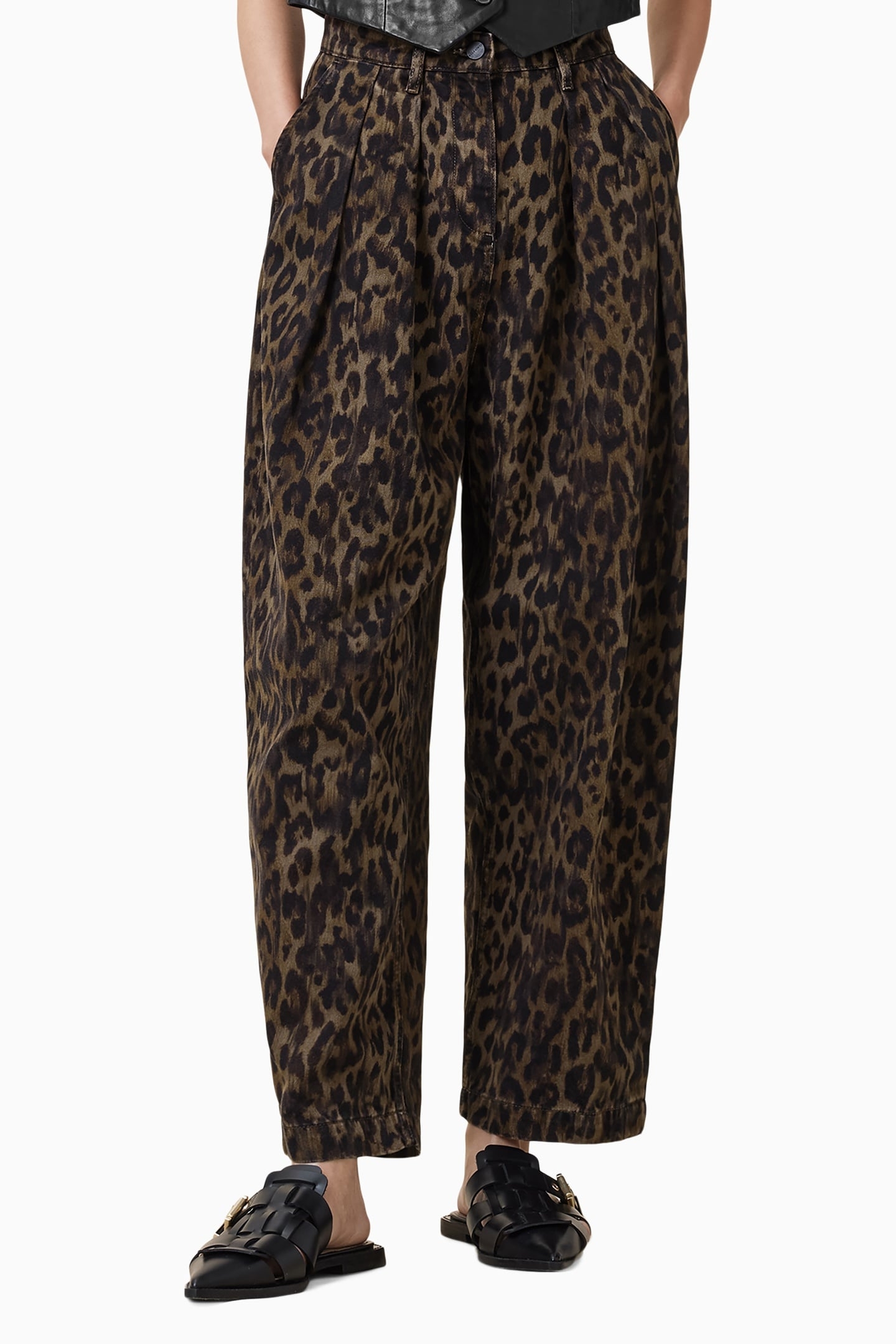 BECCA DENIM TROUSER LEOPARD BROWN 2