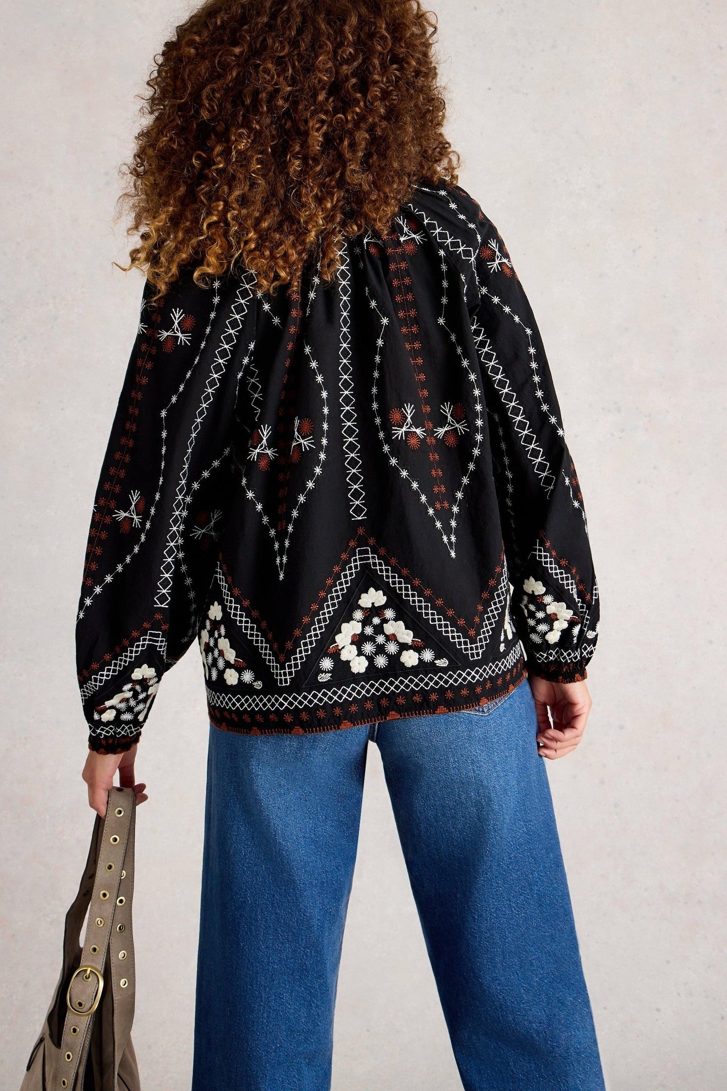 AURORA EMBROIDERED TOP BLACK MULTI 2