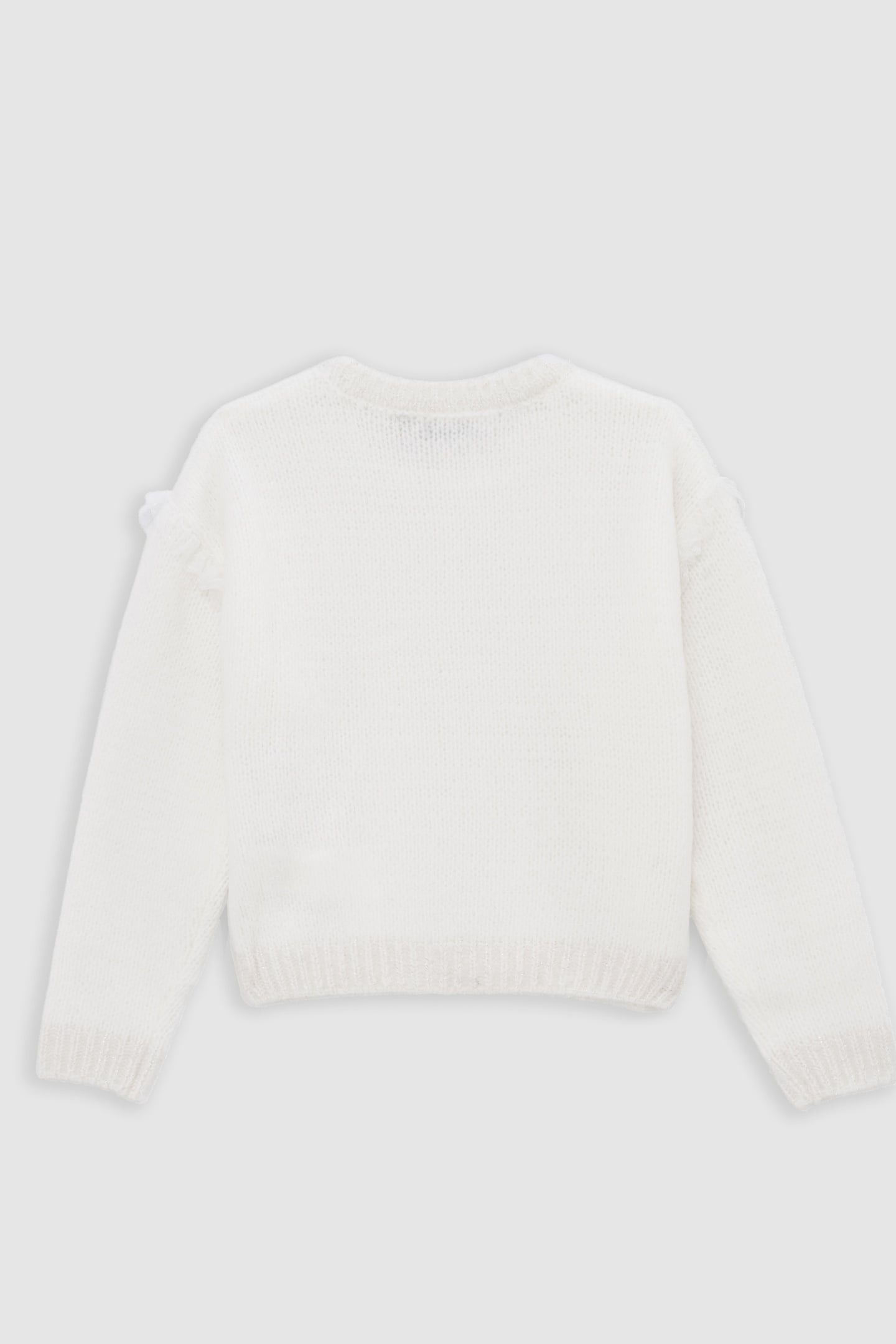 GIRL'S ECRU KNITTED SWEATER WITH EMBROIDERED MESSAGE 2