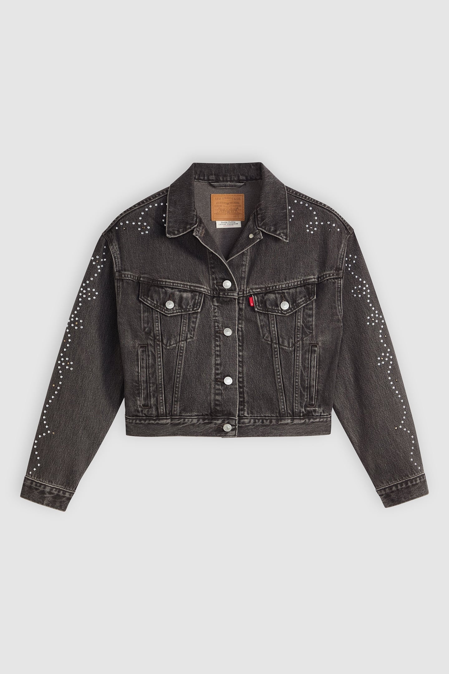 SHRUNKEN 90S NO PLEAT BEJEWELED TRUCKER 4