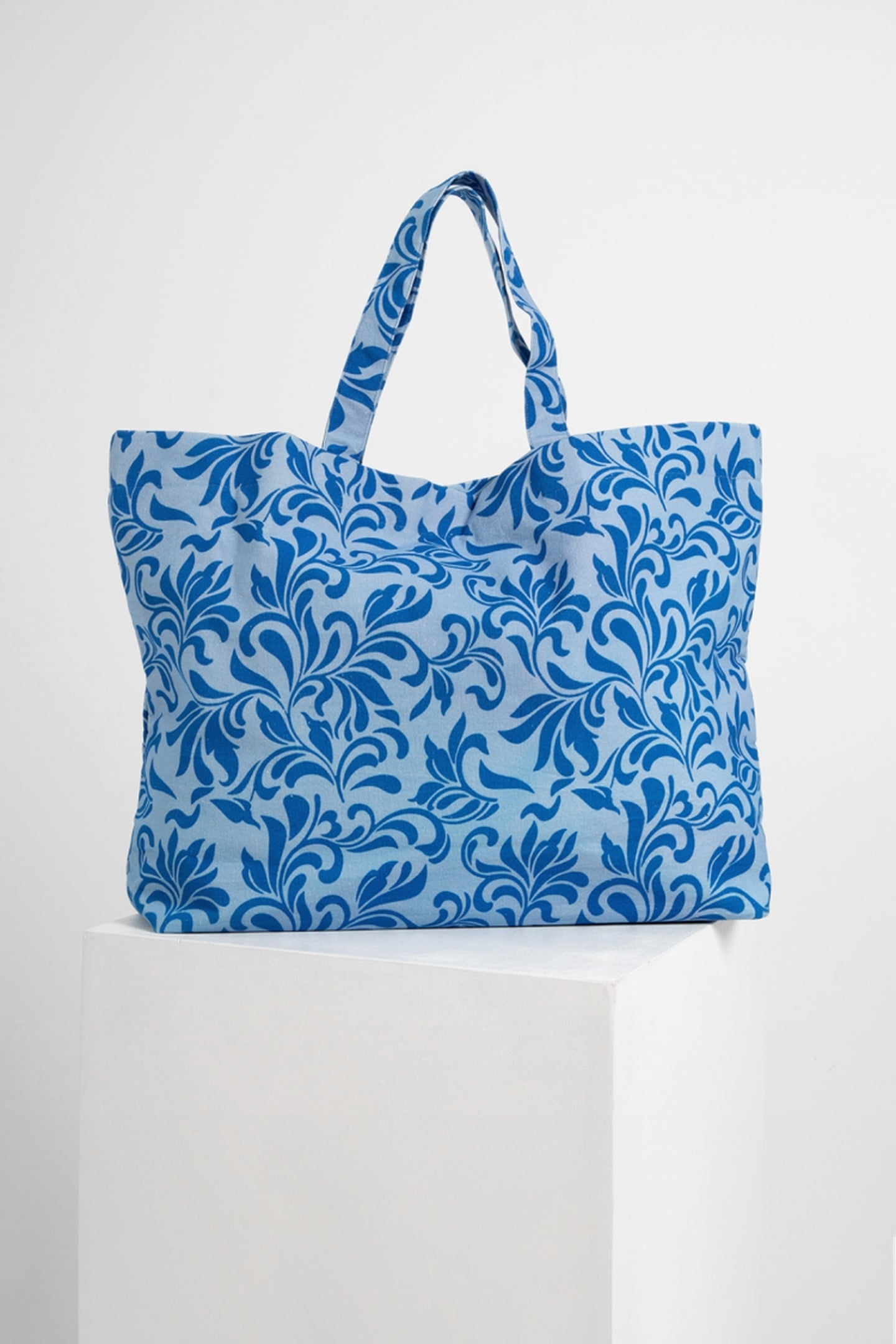 BEACH BAG COBALT BLUE PRINT 2