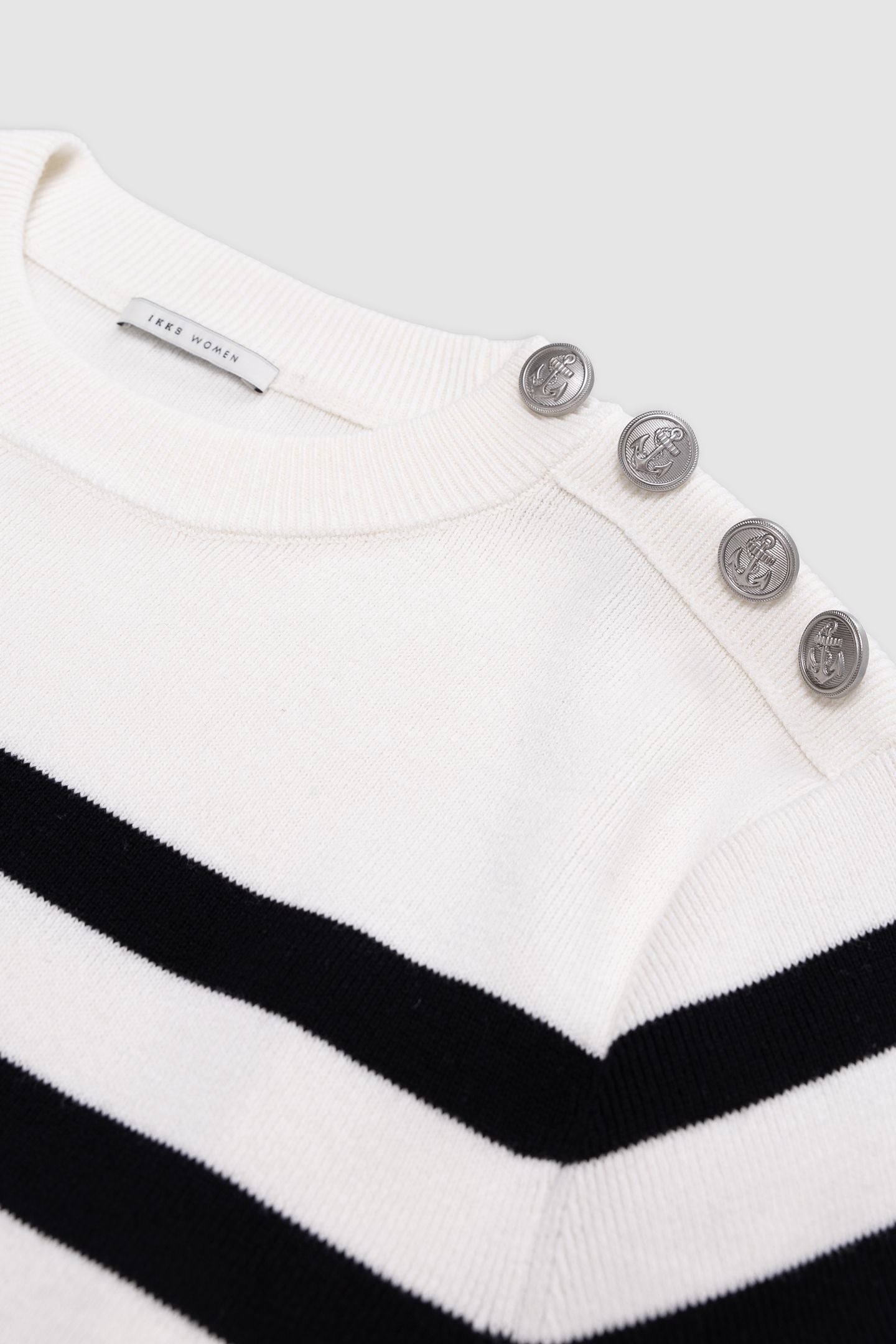 BLACK AND ECRU STRIPED KNIT SAILOR DRESS 6