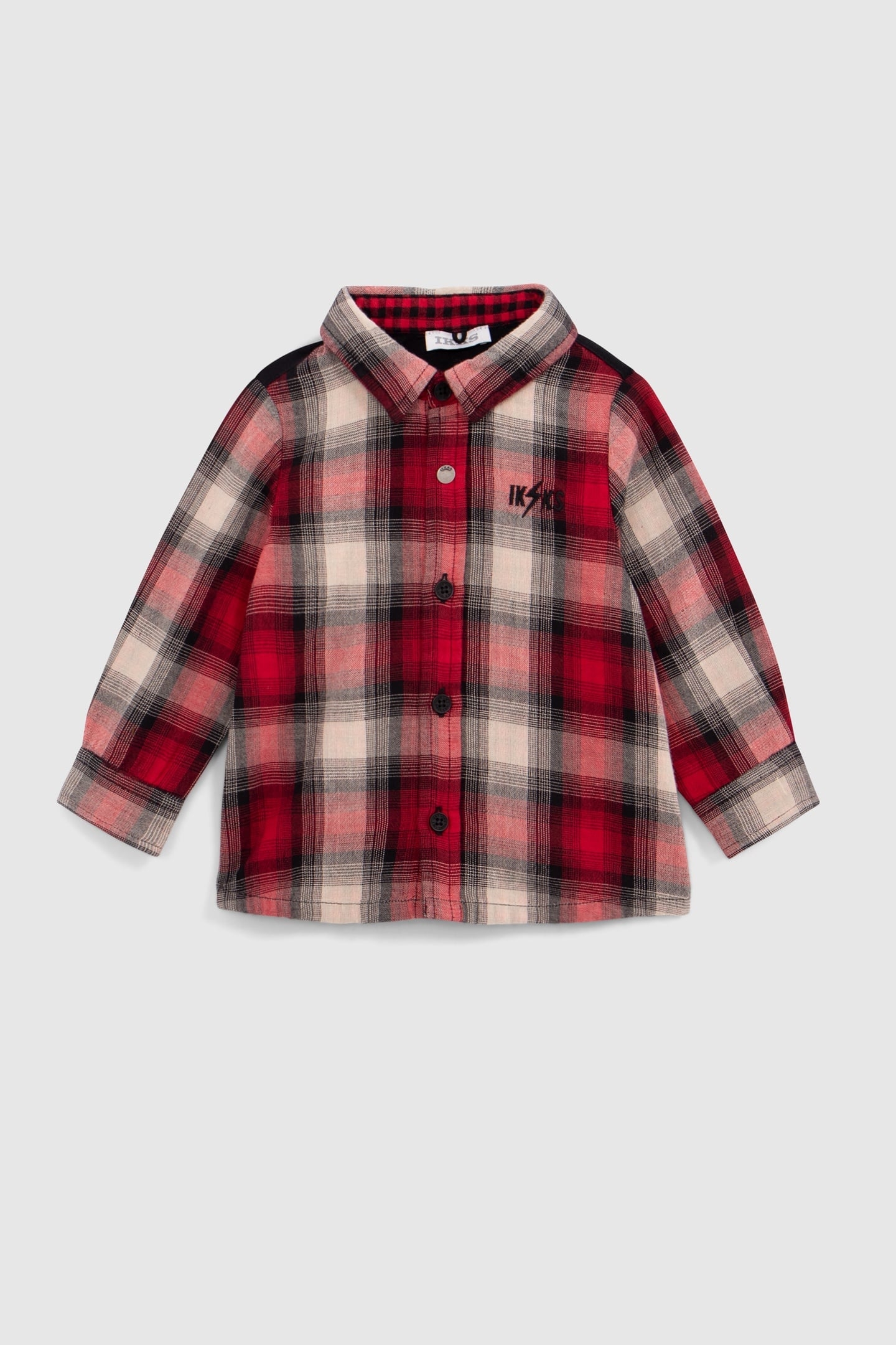 RED TWO-PLY SHIRT, CHECK PATTERN, BABY BOY 3