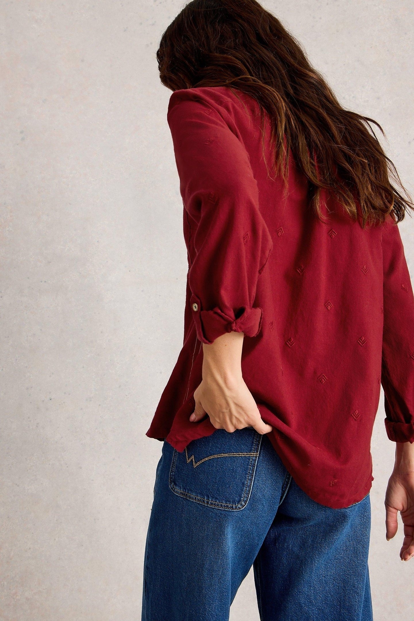 SOPHIE ORGANIC COTTON SHIRT MID RED 2