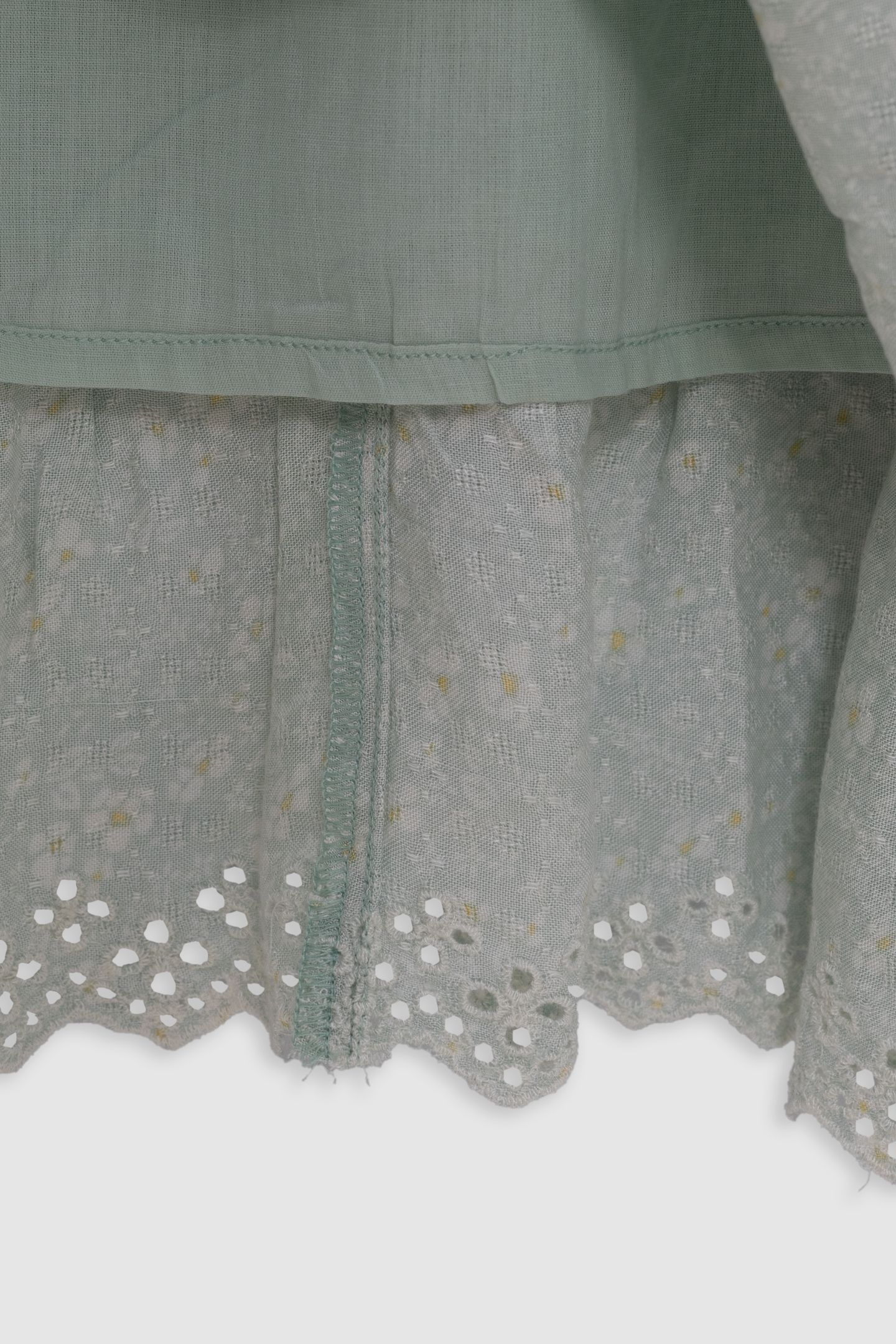 WATER GREEN FLORAL PRINT LONG DRESS 5