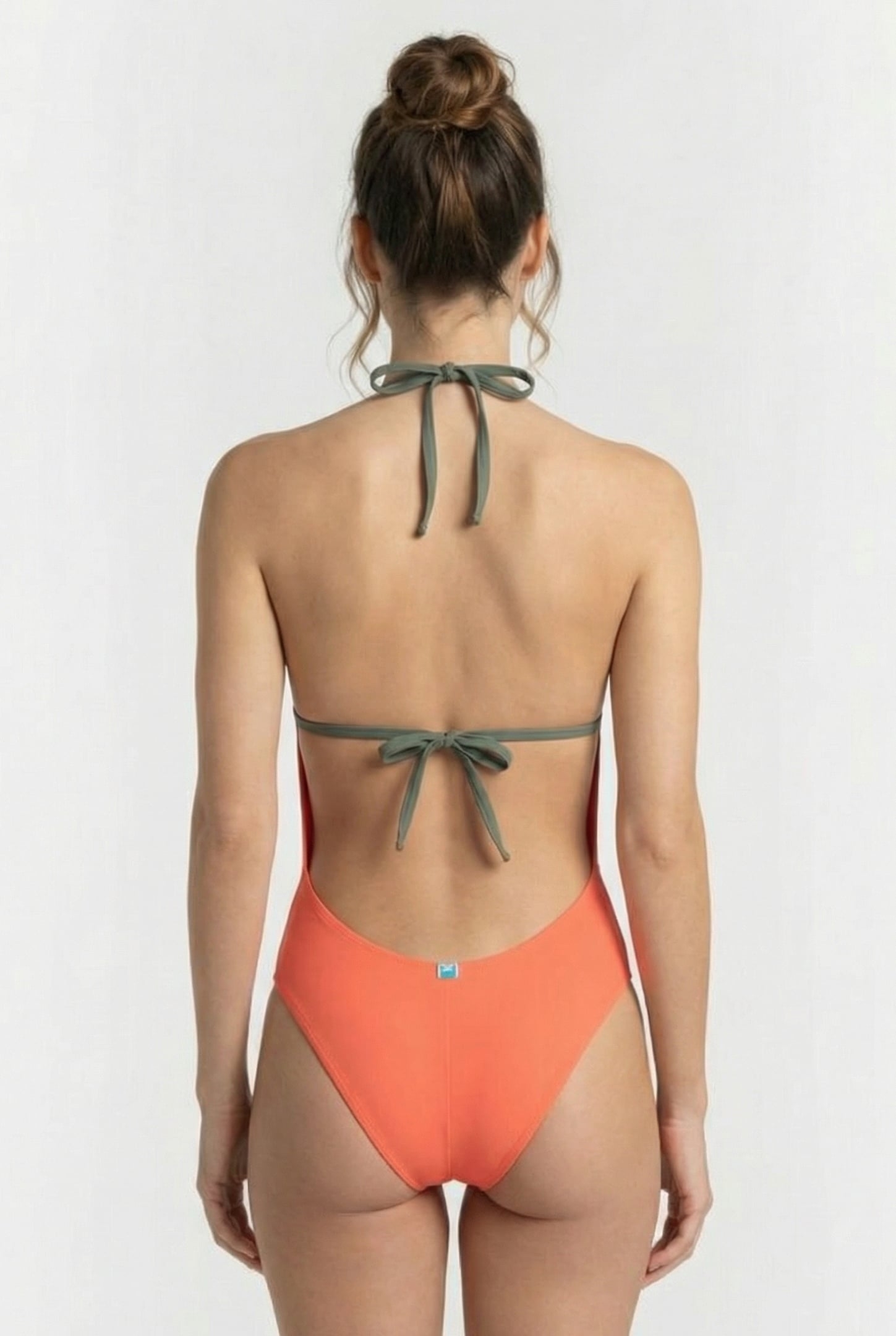 WOMEN'S ARENA PRO_FILE SWIMSUIT TIE BACK CALYPSO CORAL-SAGE 2