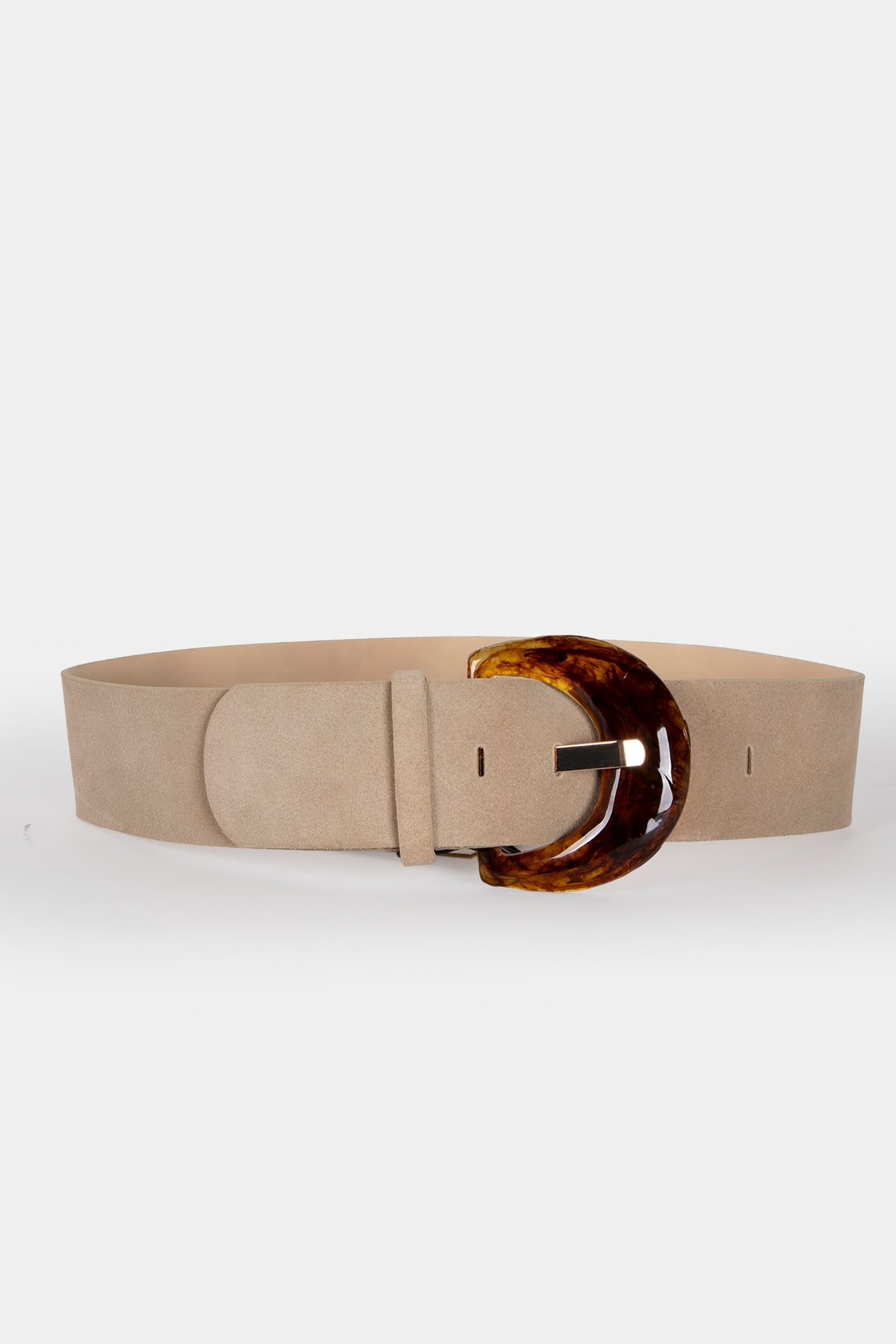 ALIA - BEIGE SUEDE BELT WITH FANCY RESIN BUCKLE 1
