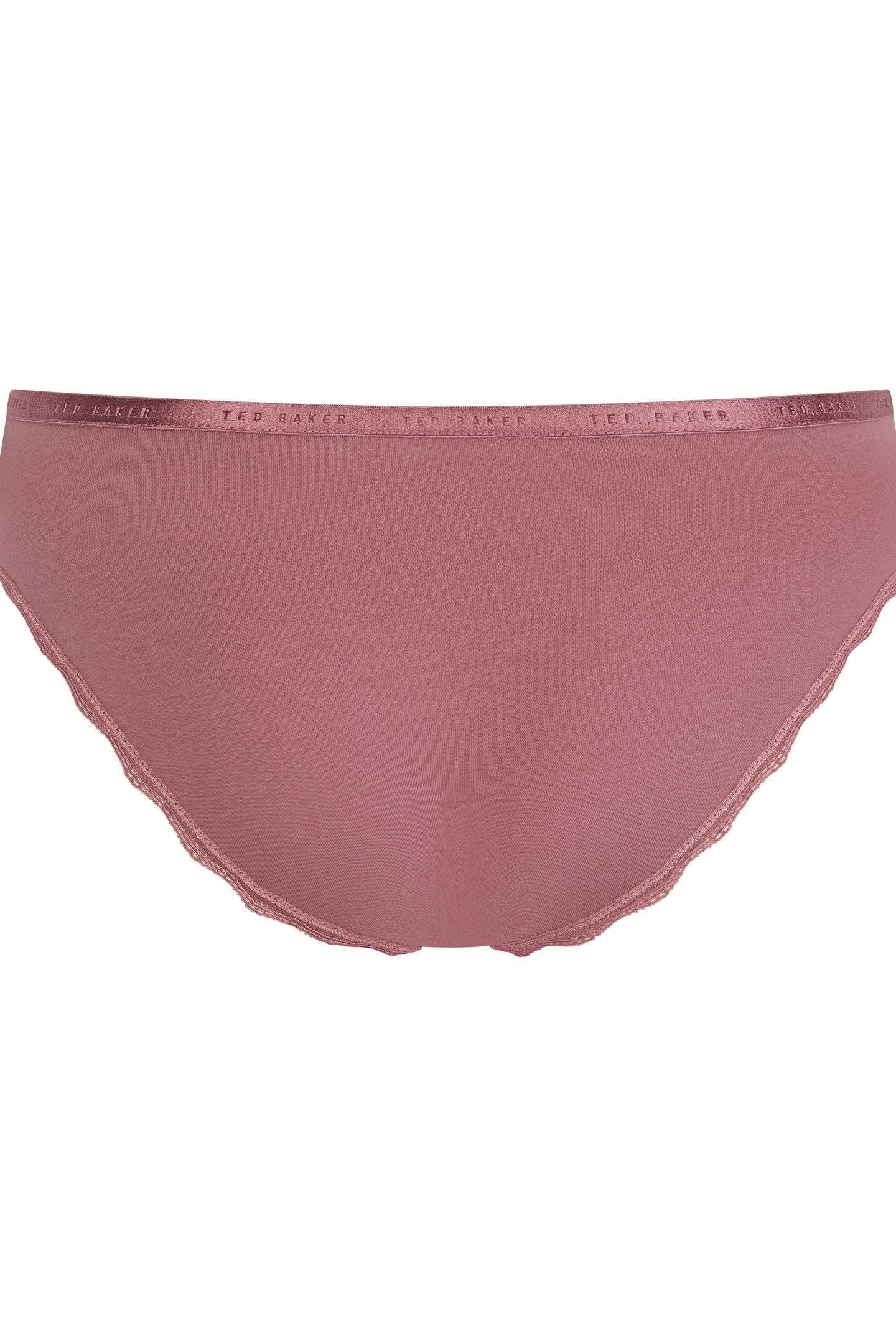 HARRIOT 3PK PLAIN BRIEF WITH LACE TRIM MAUVE WINE/ WISTFUL M 6