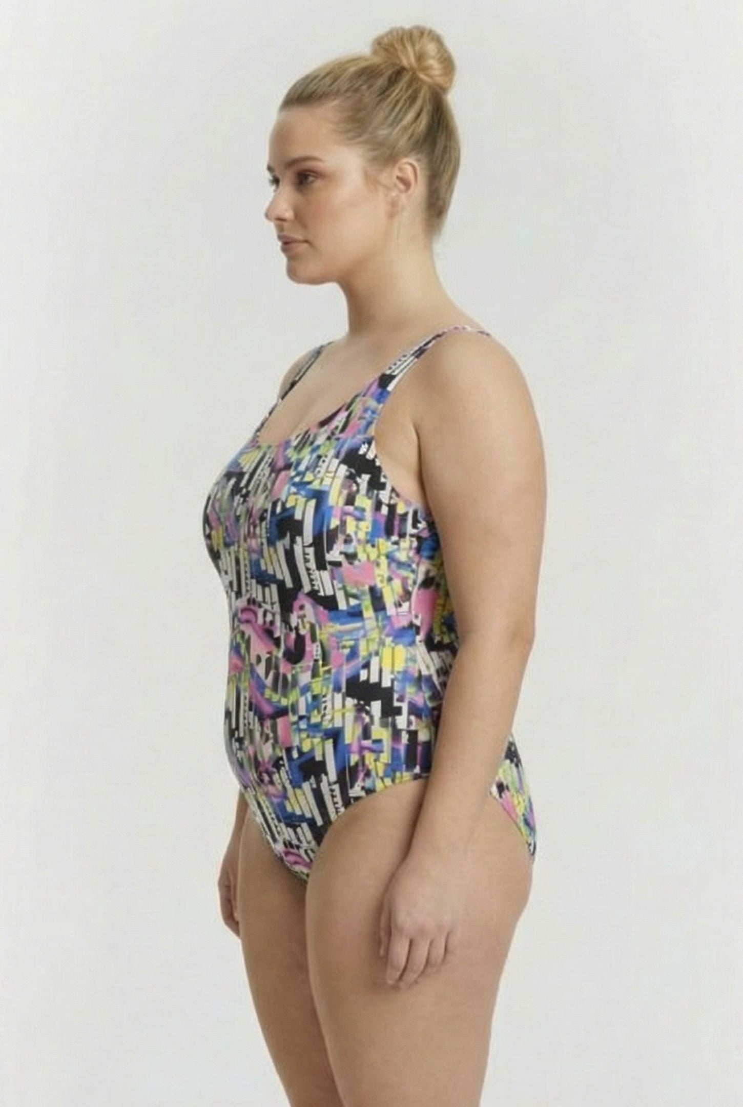 WOMEN'S BODYLIFT SWIMSUIT CAROLINA U BAC BLACK MULTI 3