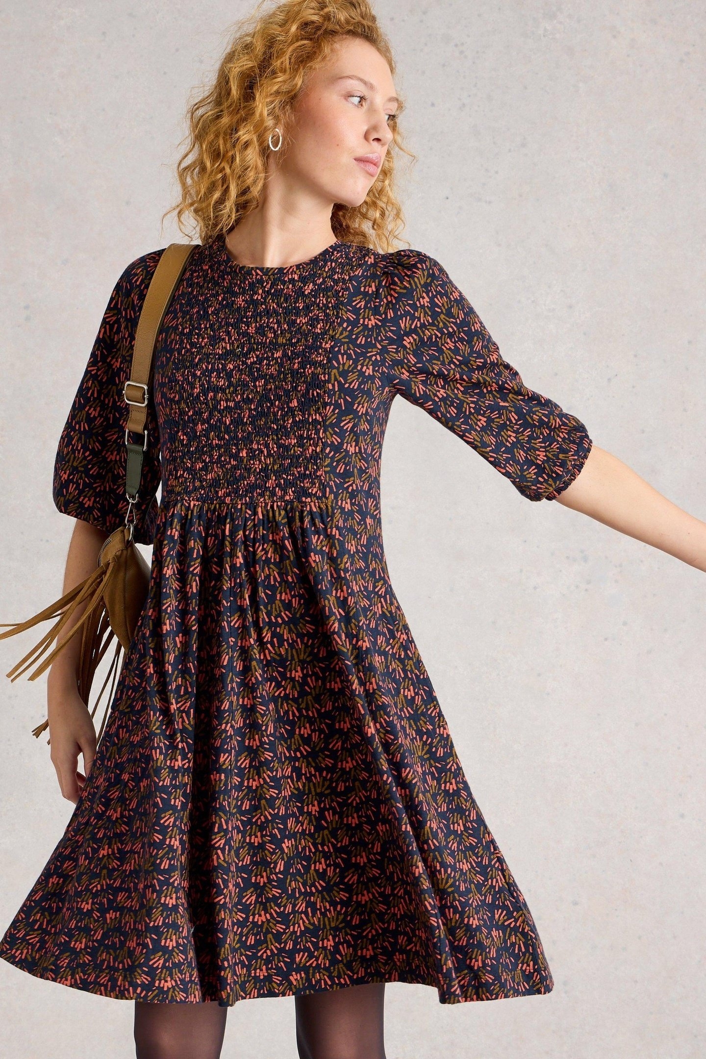 MAEVA JERSEY DRESS NAVY MULTI 2