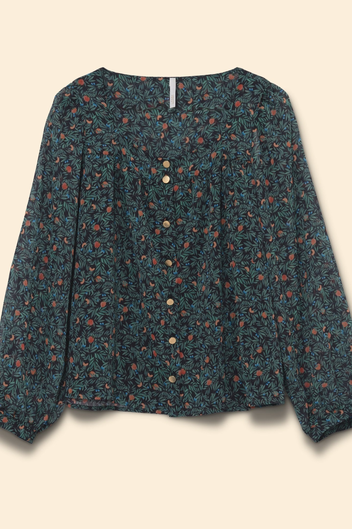 GREEN BLOUSE WITH SUMMER FRUIT PRINT GREEN 4