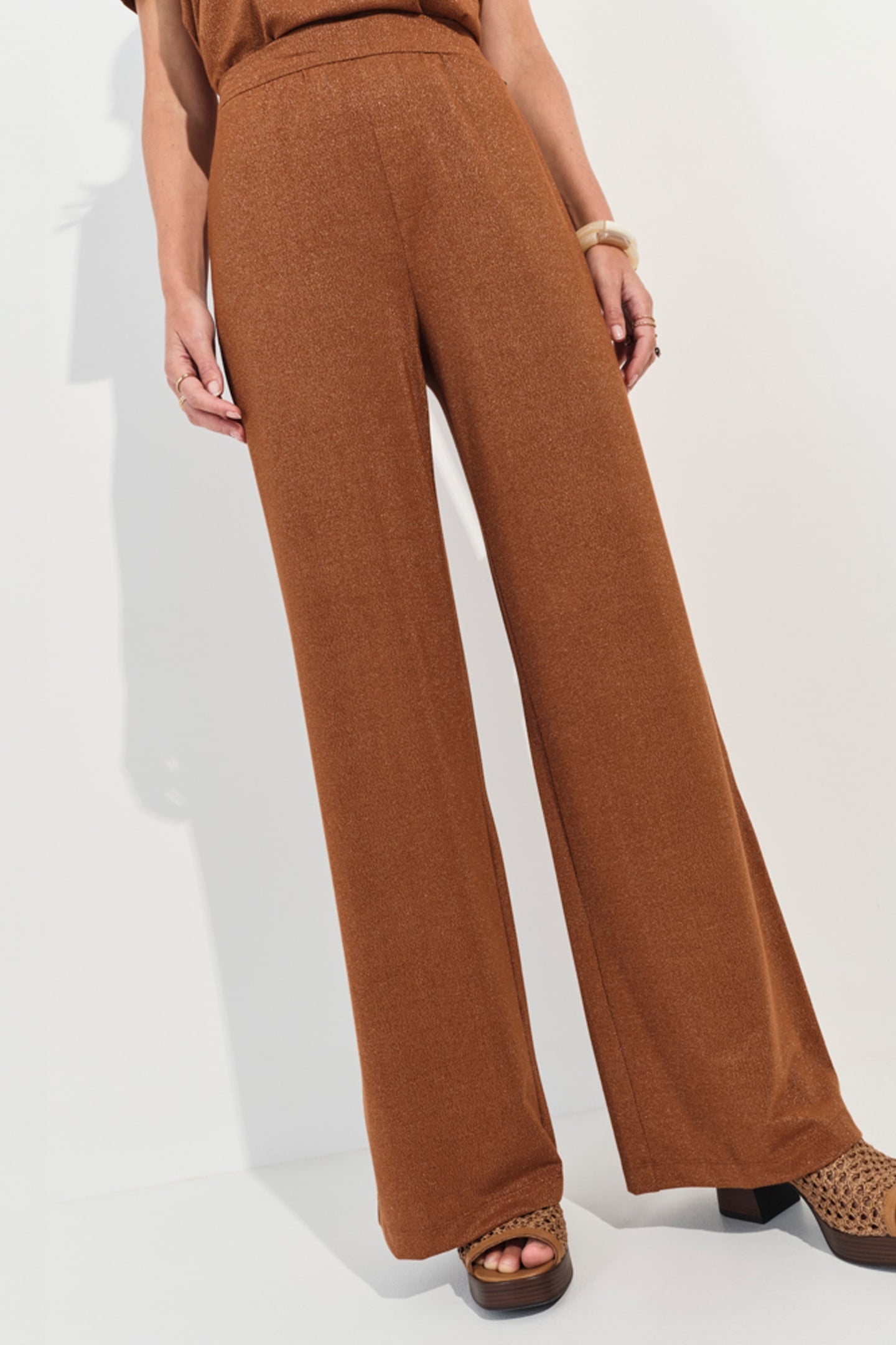 PRIDE - BROWN IRIDESCENT KNIT TROUSERS 2