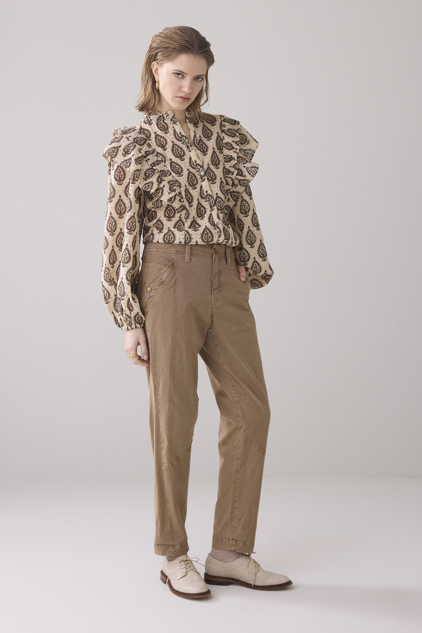 TAPERED PANT ROUGH TWILL KHAKI 1