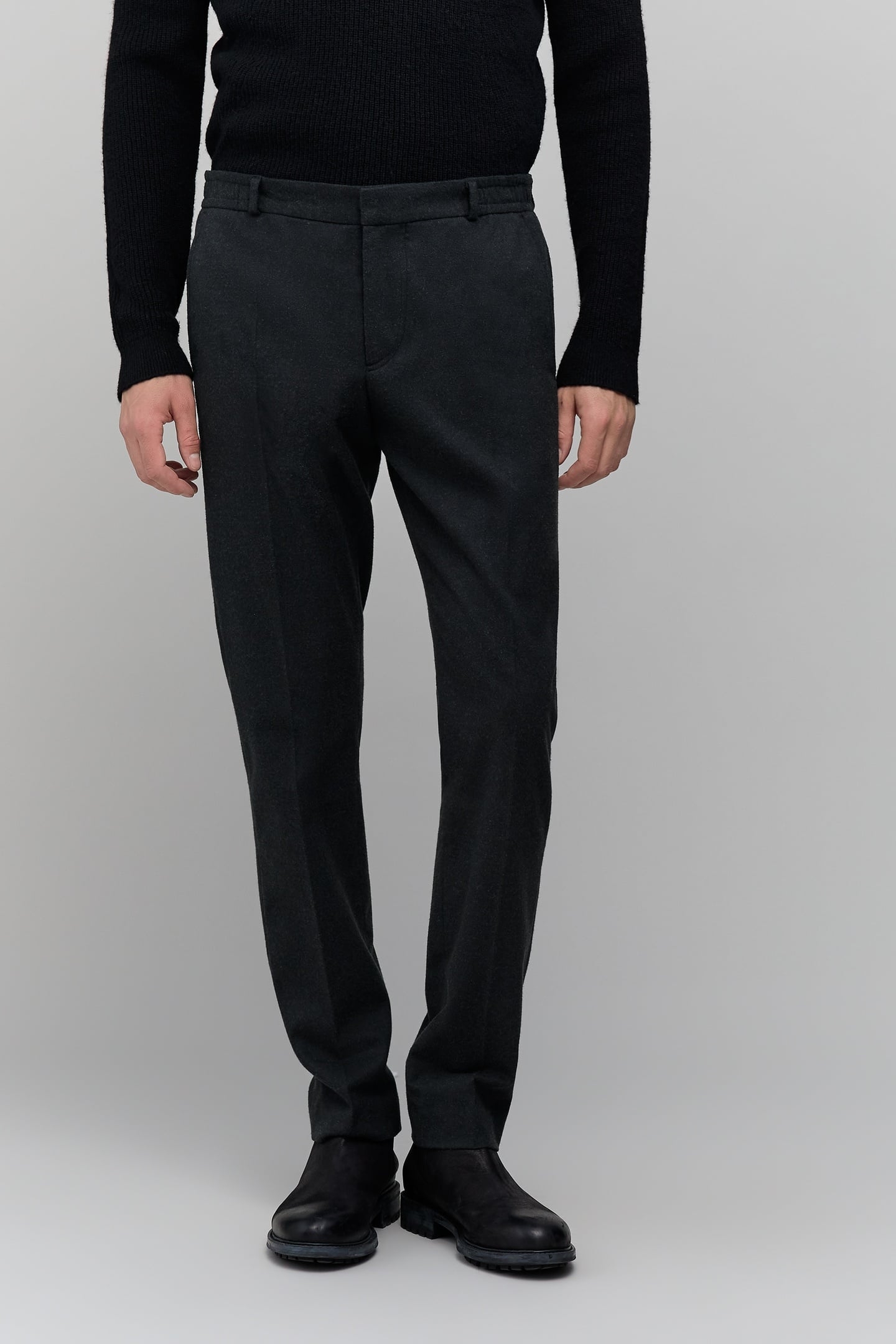 ANTHRACITE PANTS WITH ELASTIC WAISTBAND FOR MEN 2