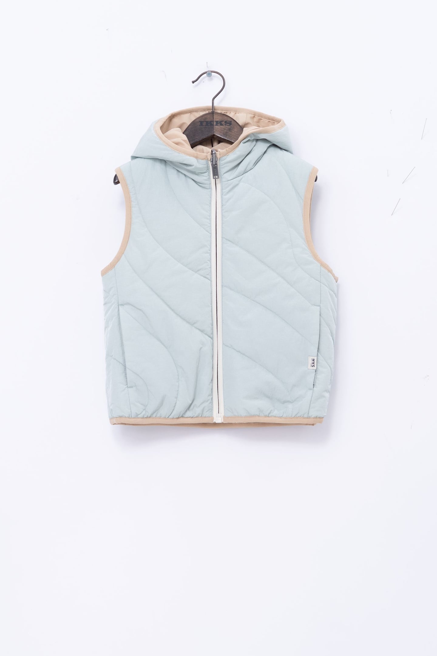 BEIGE AND WATER GREEN REVERSIBLE PADDED JACKET 6