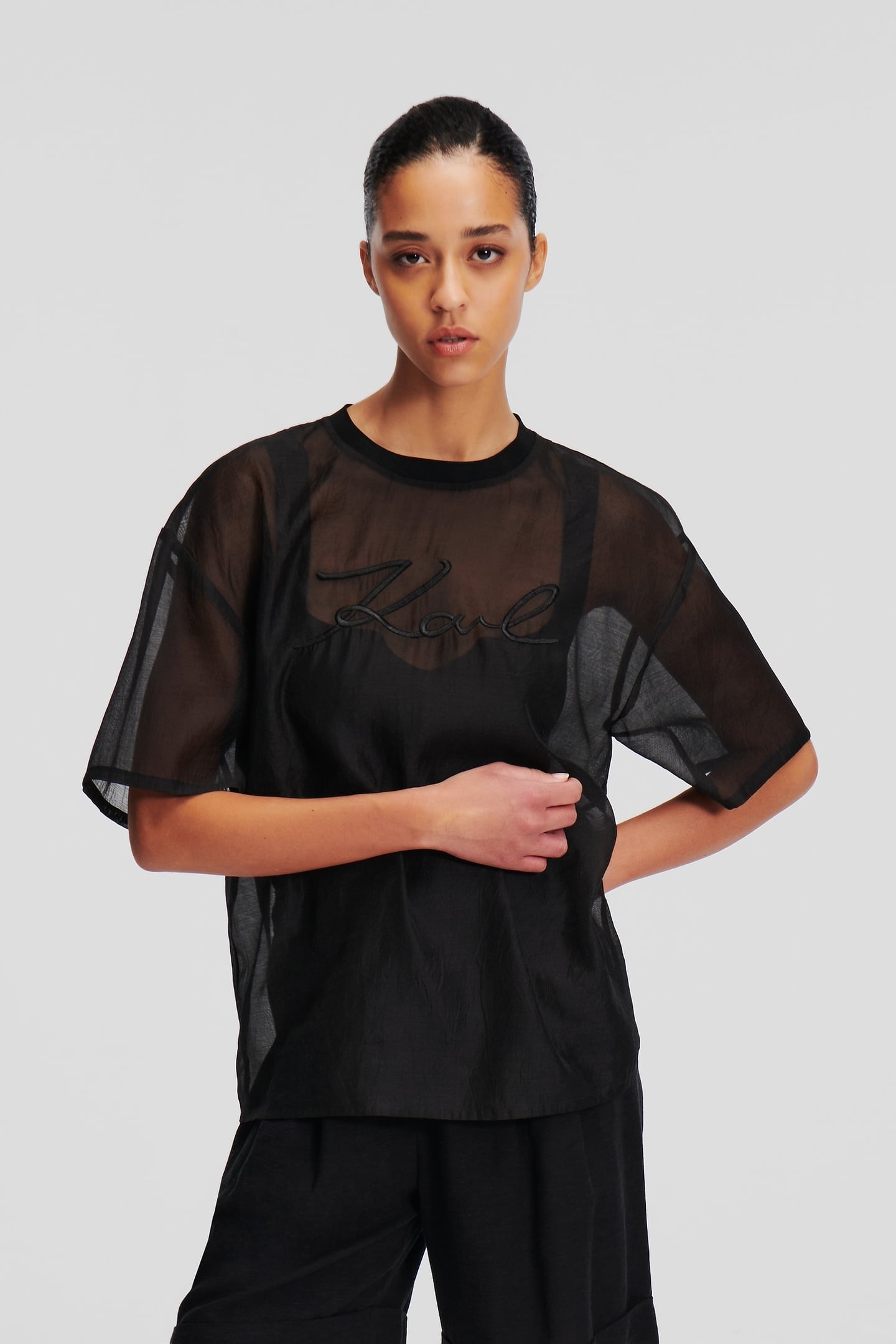 BLACK ORGANZA T-SHIRT 1