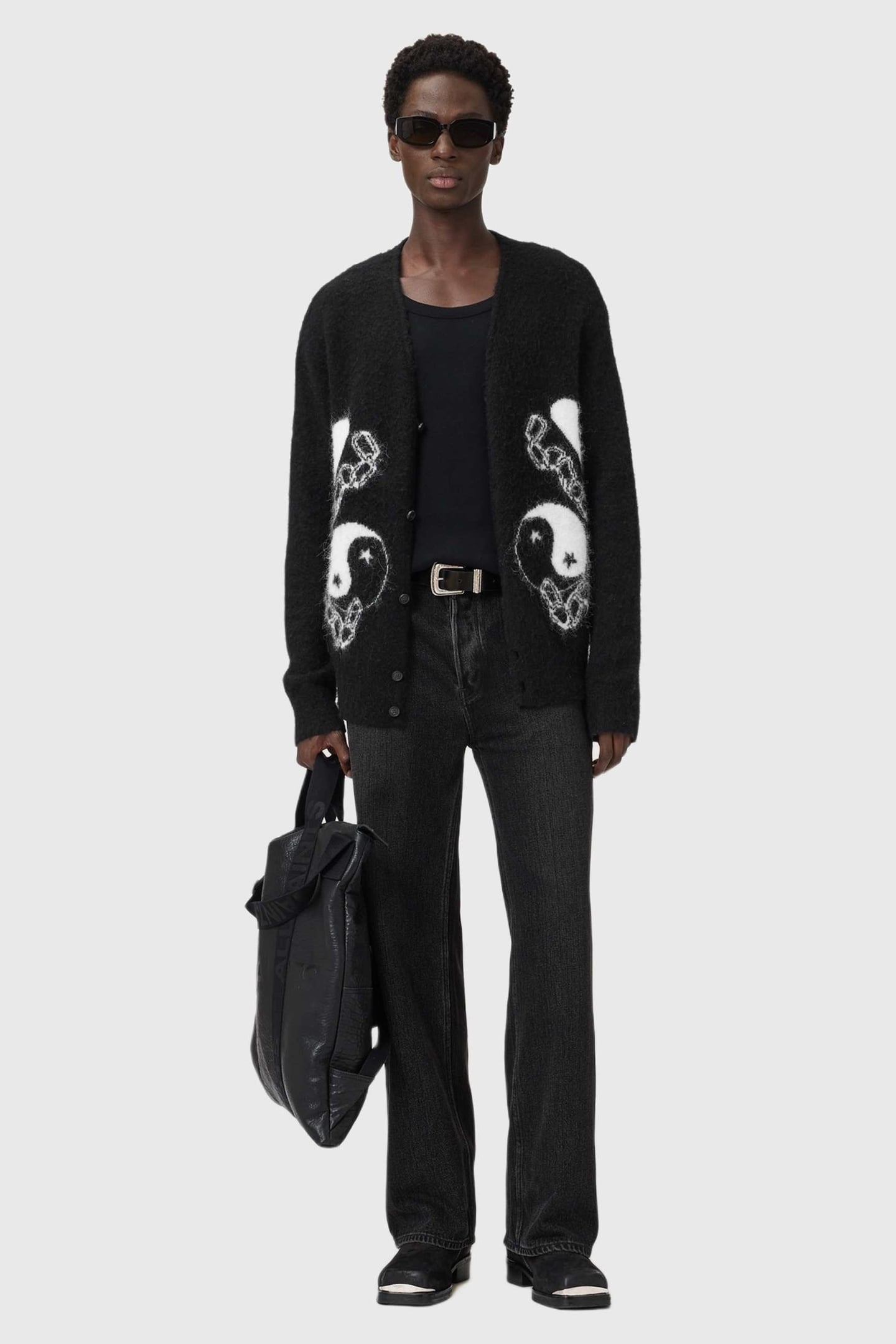 REFLECTION CARDIGAN BLACK/CHALK WHITE 3