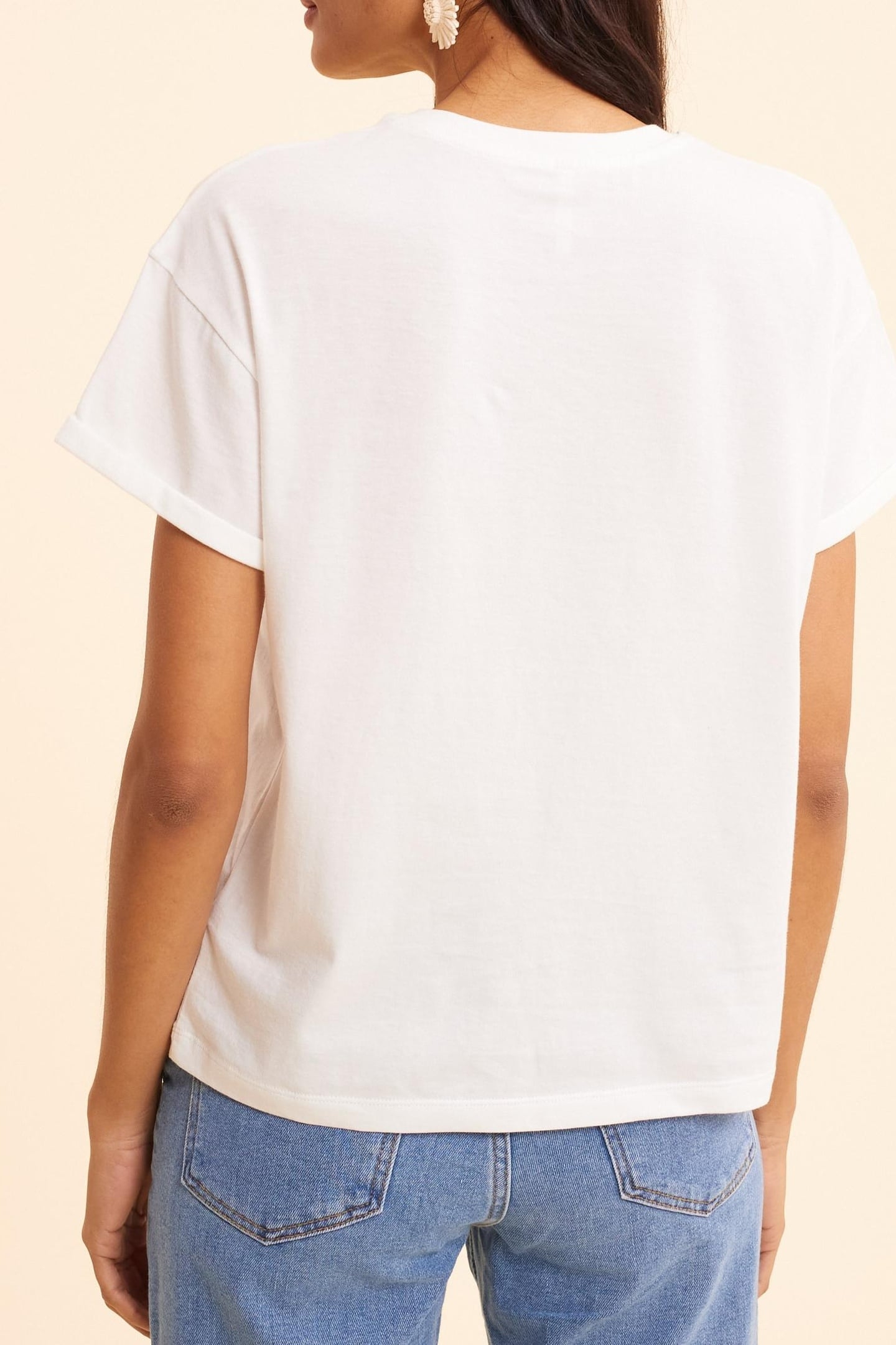 WHITE T-SHIRT PALM TREES ON STRIPES PALM TREE 2