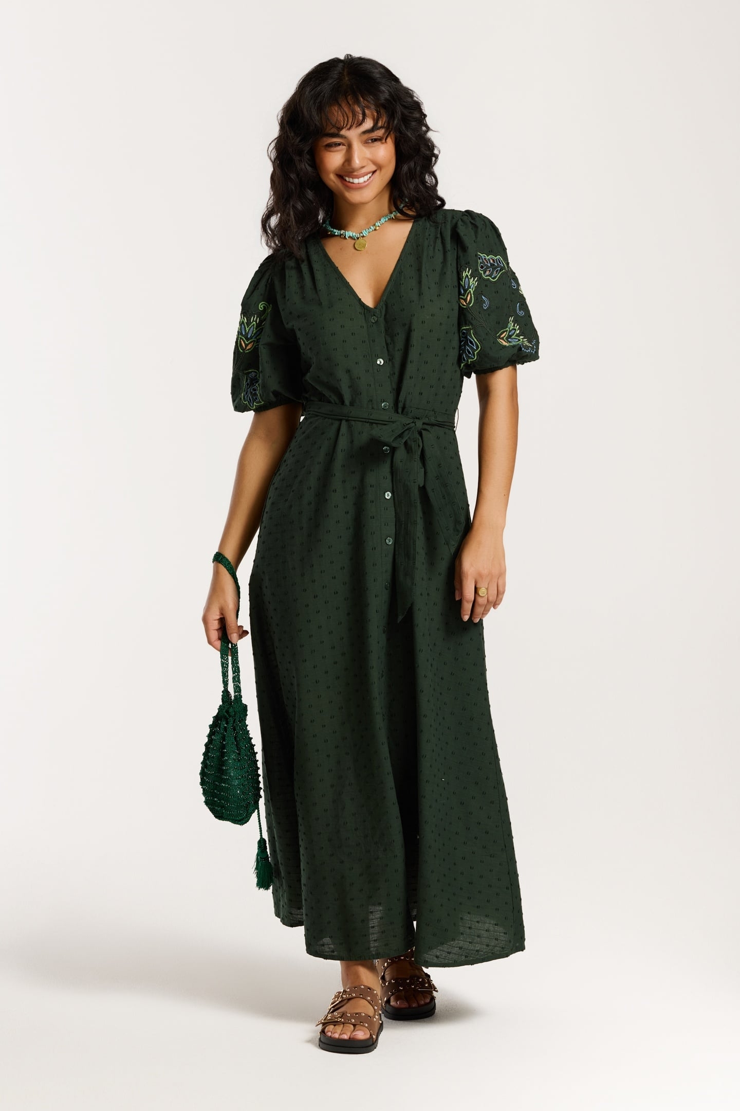 JOSEPHINE DOBBY DRESS GREEN PINES DOBBY 2