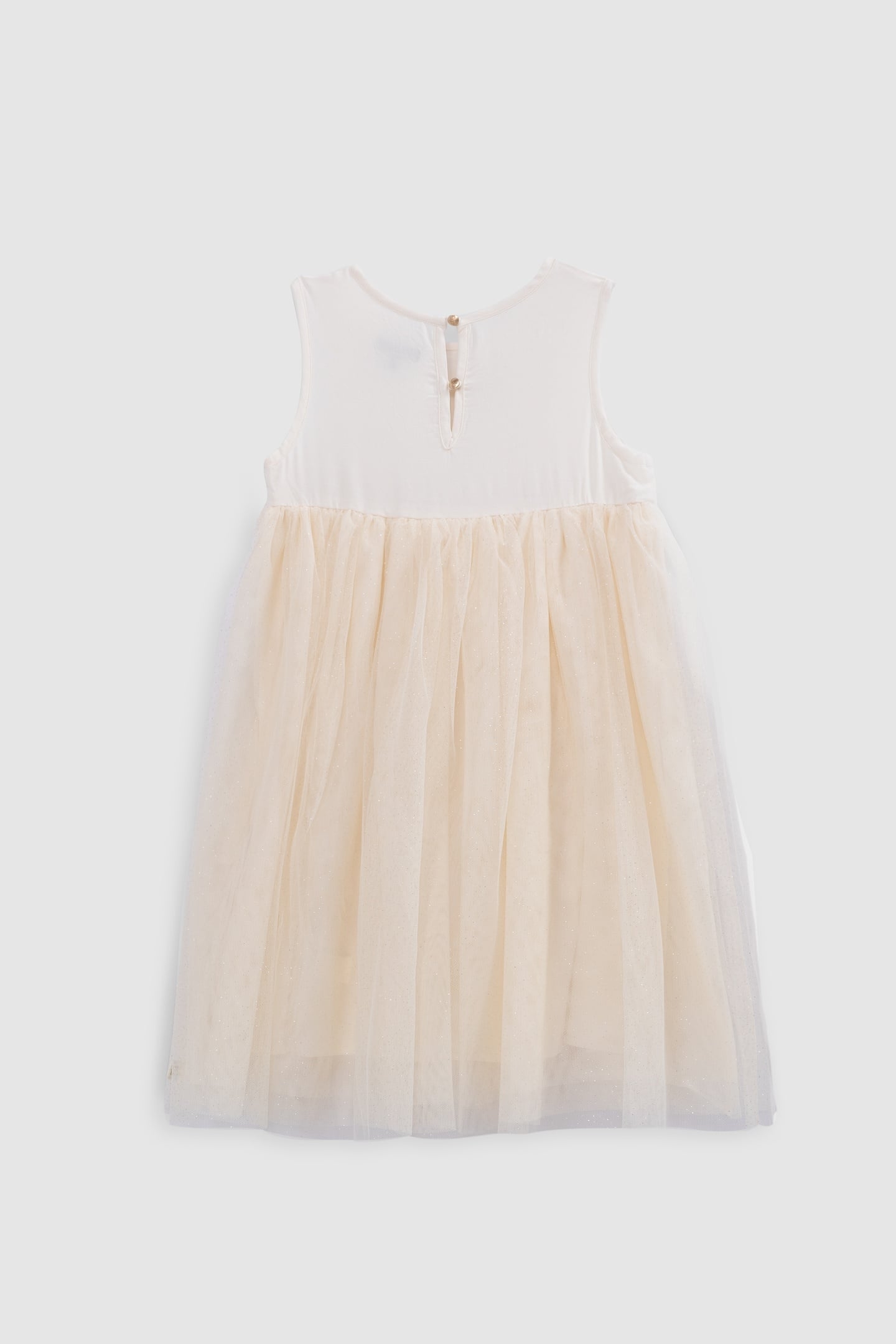 TWO-MATERIAL EMBROIDERED ECRU TUTU DRESS 2