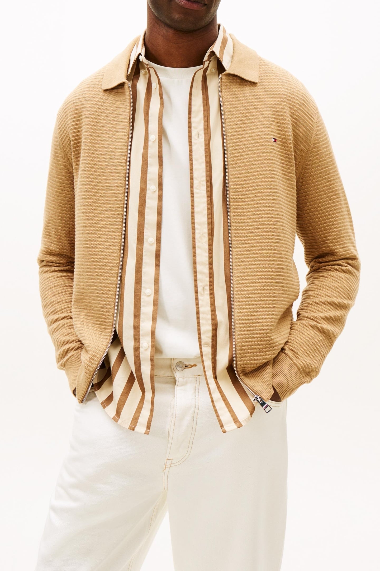 SEASONAL STRUCTURE ZIP SWEATER SAFARI CANVAS 1
