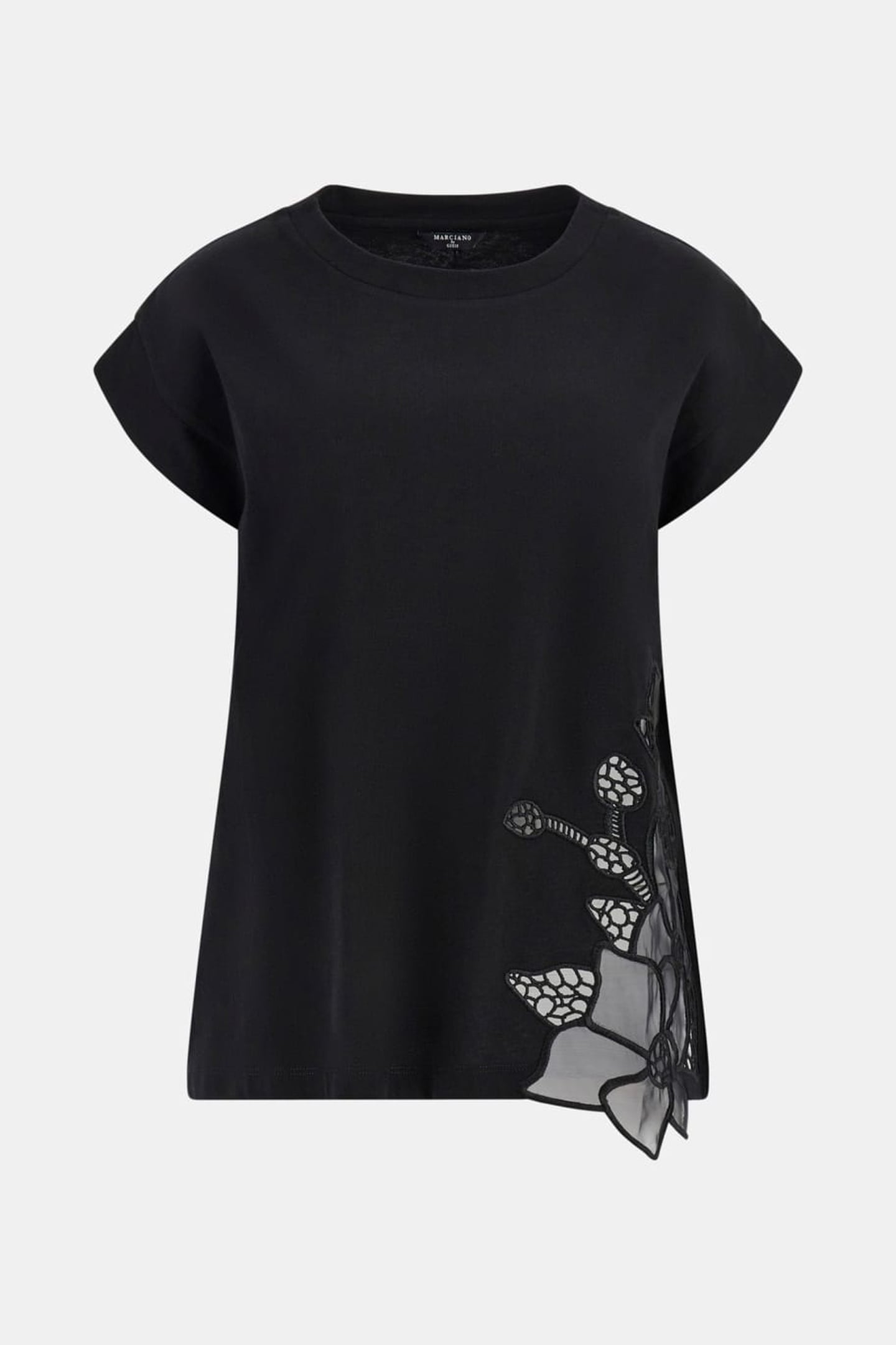 MARCIANO BY GUESS NADJA ROUND NECK TSHIRT JET BLACK 4