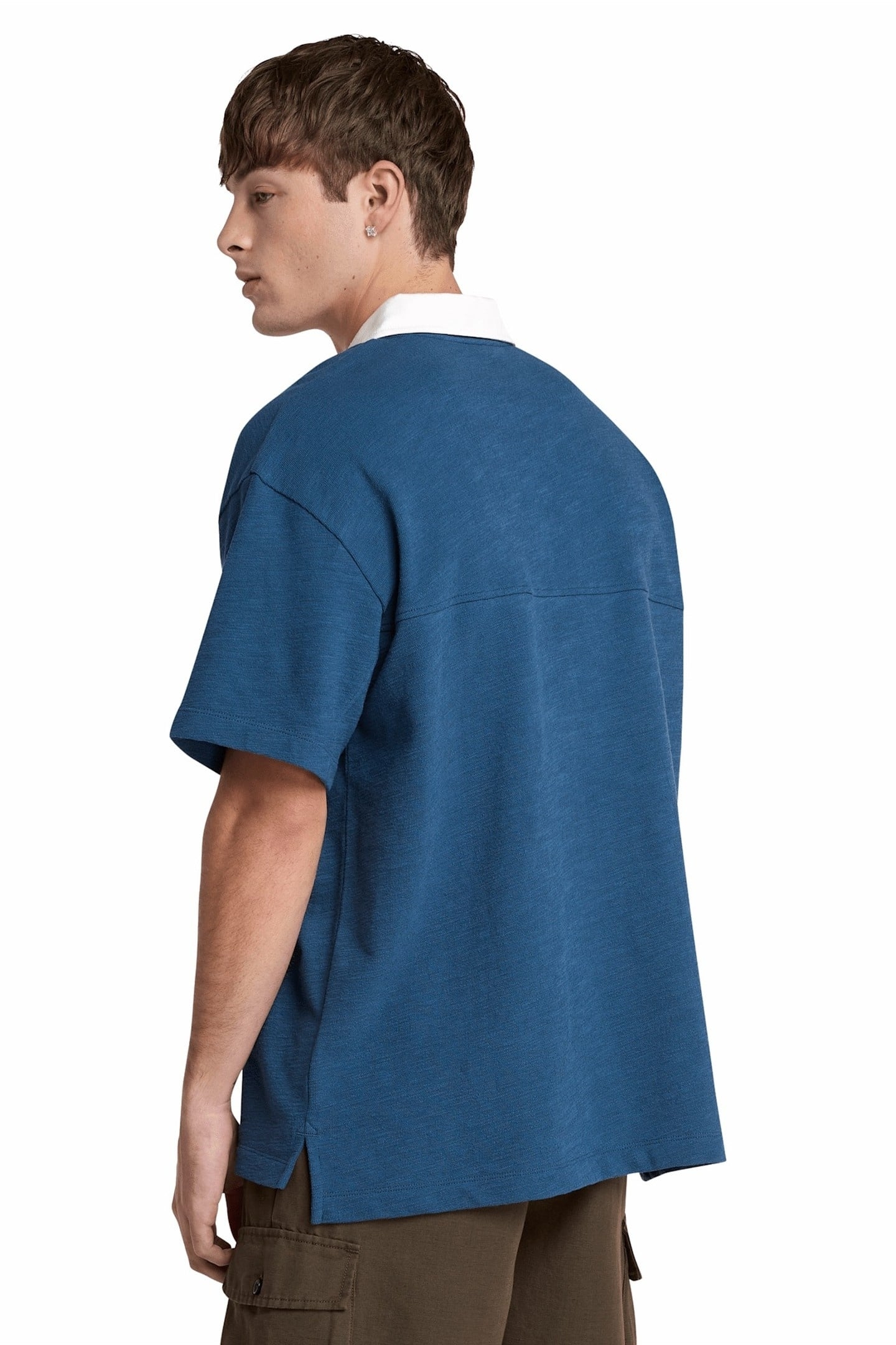 TEXTURED POLO DARK DENIM 2