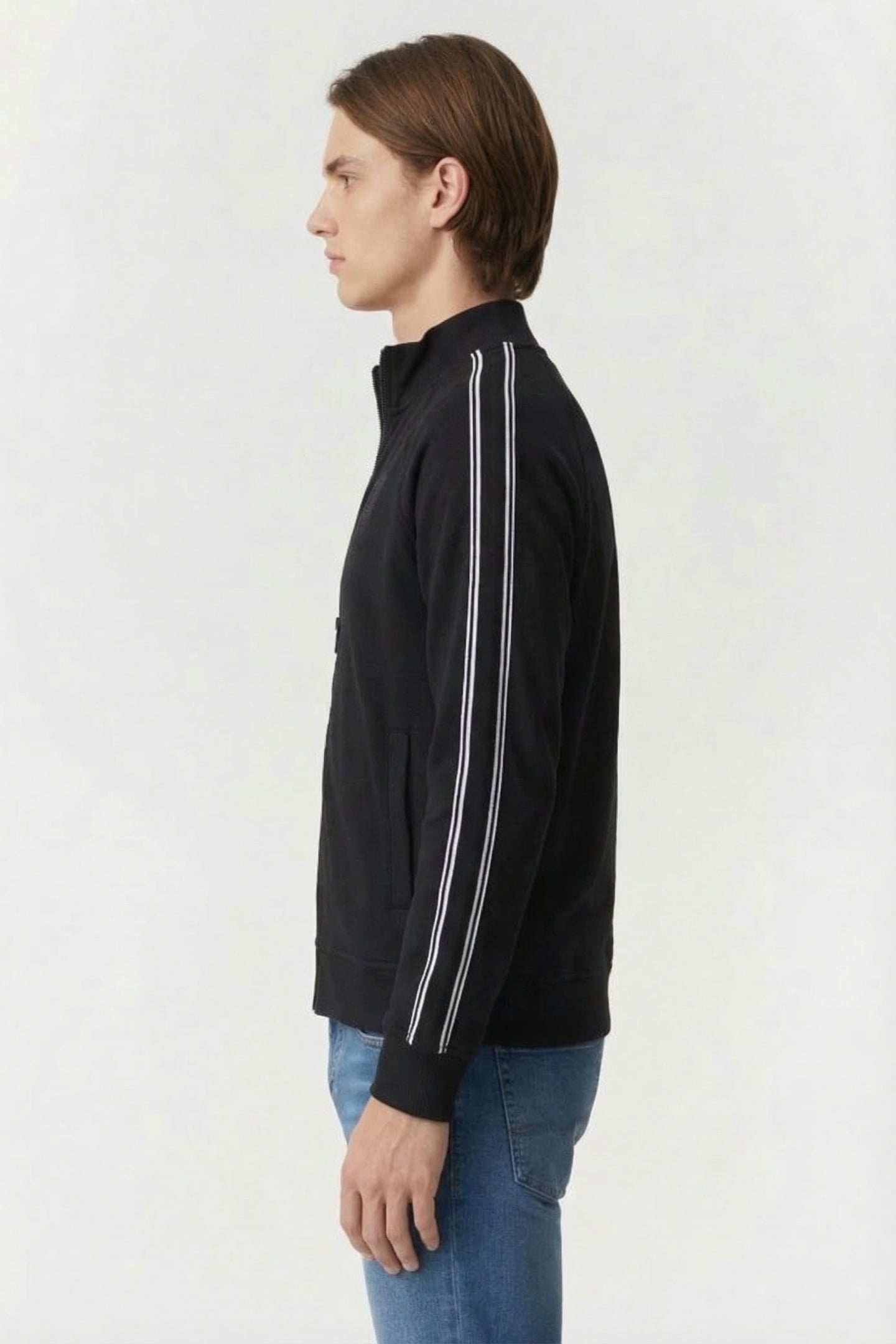 BLACK SWEAT ZIP JACKET 3