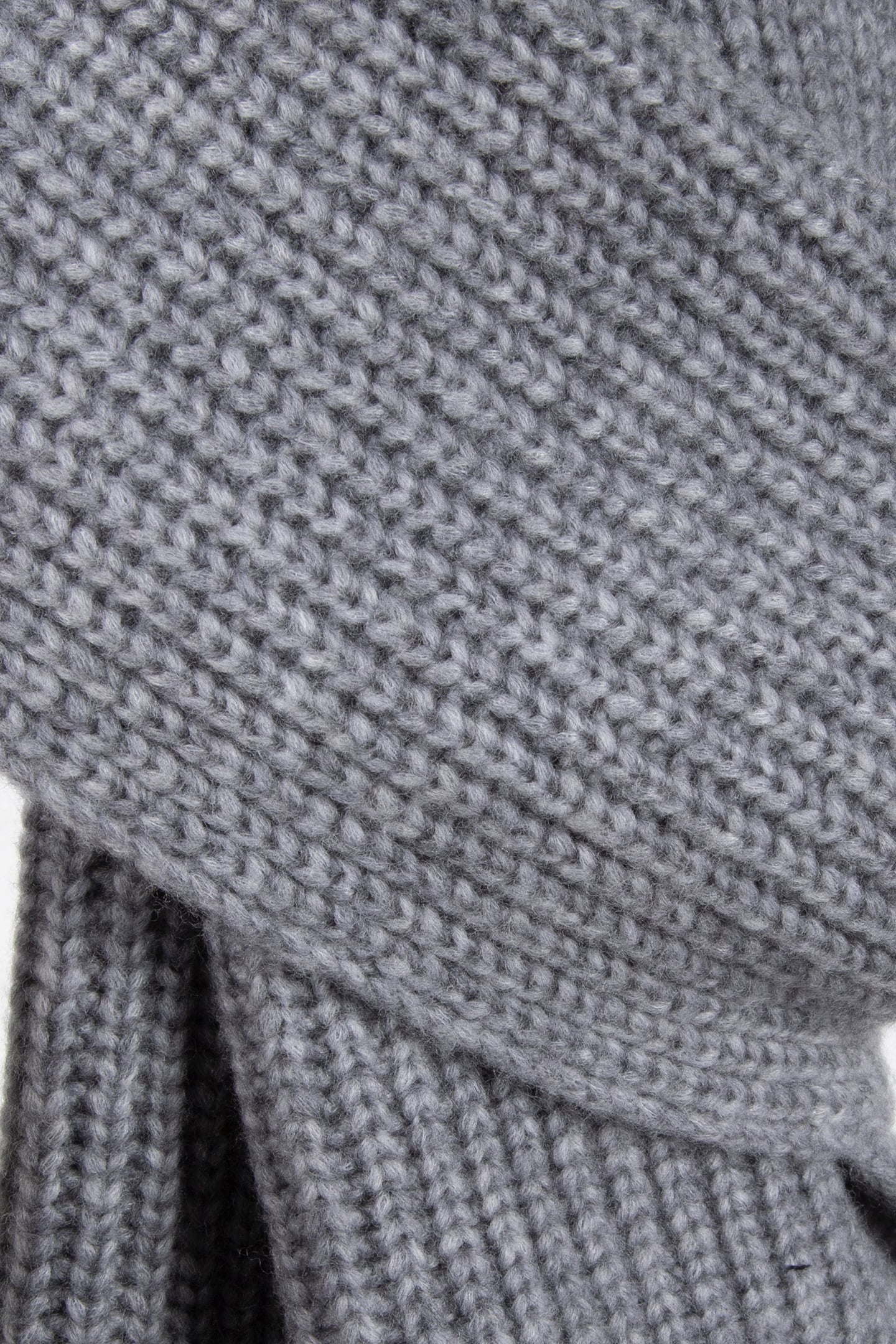 KNITTED SCARF SCARVES GREY HEATHER MELANGE 3