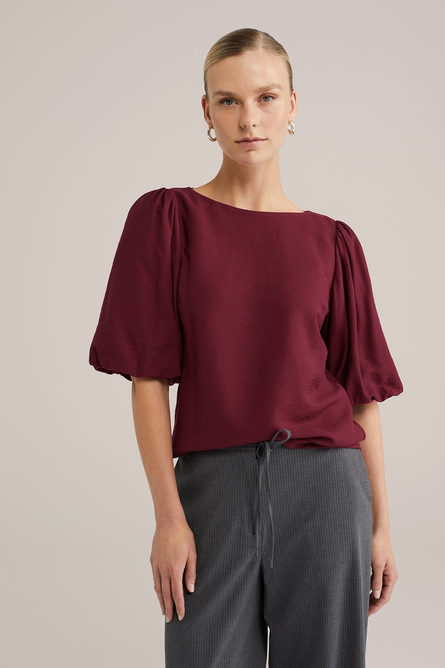 BLOUSE BURGUNDY RED 1