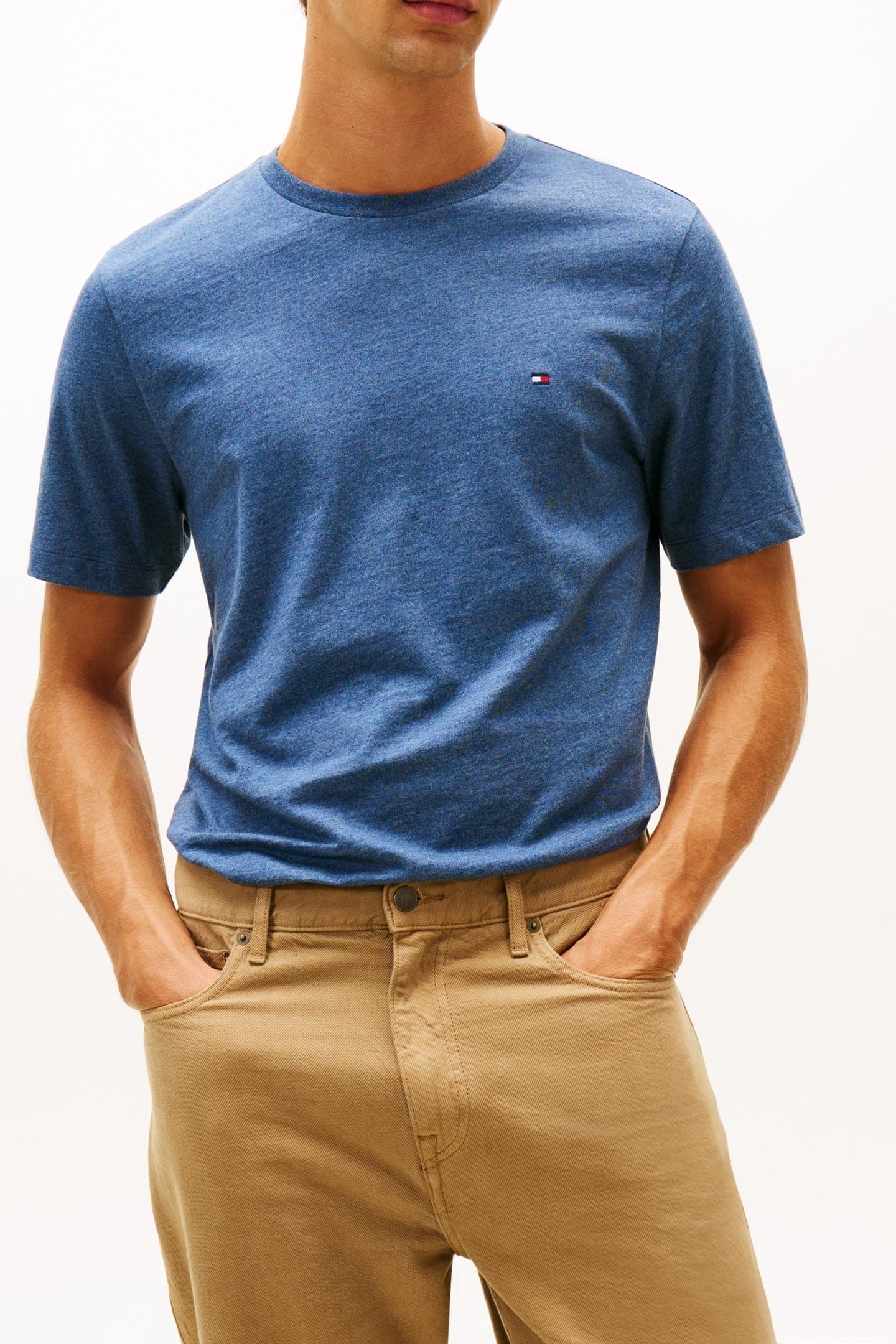 ESSENTIAL REGULAR FIT T-SHIRT AEGEAN SEA HEATHER 1