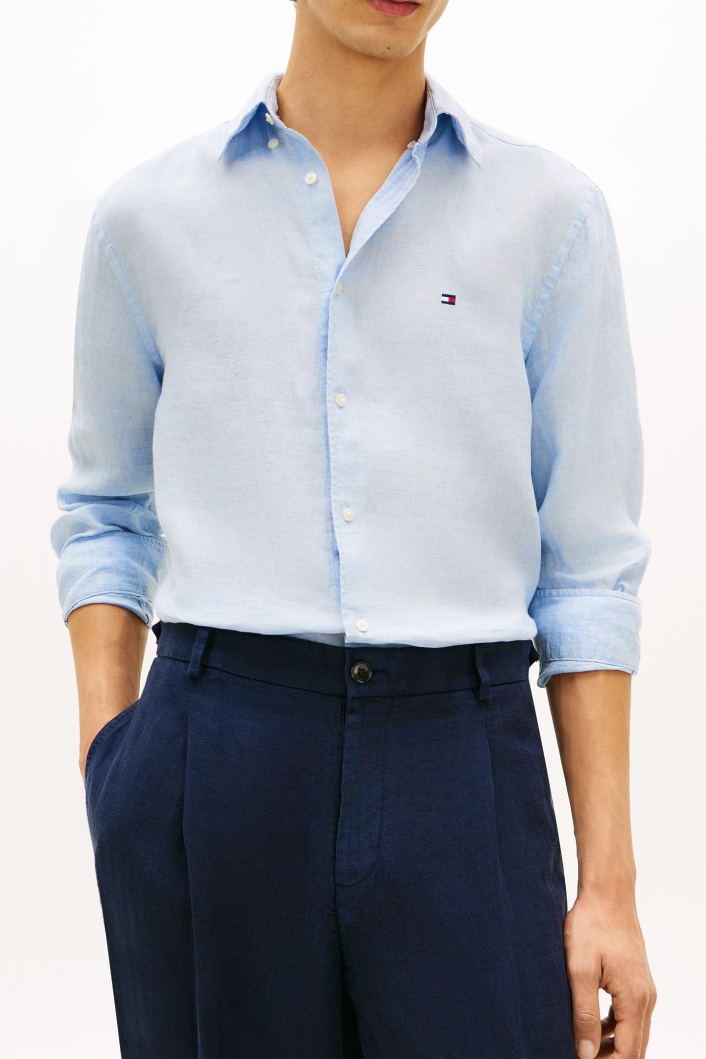 PIGMENT DYED LINEN SHIRT BREEZY BLUE 3