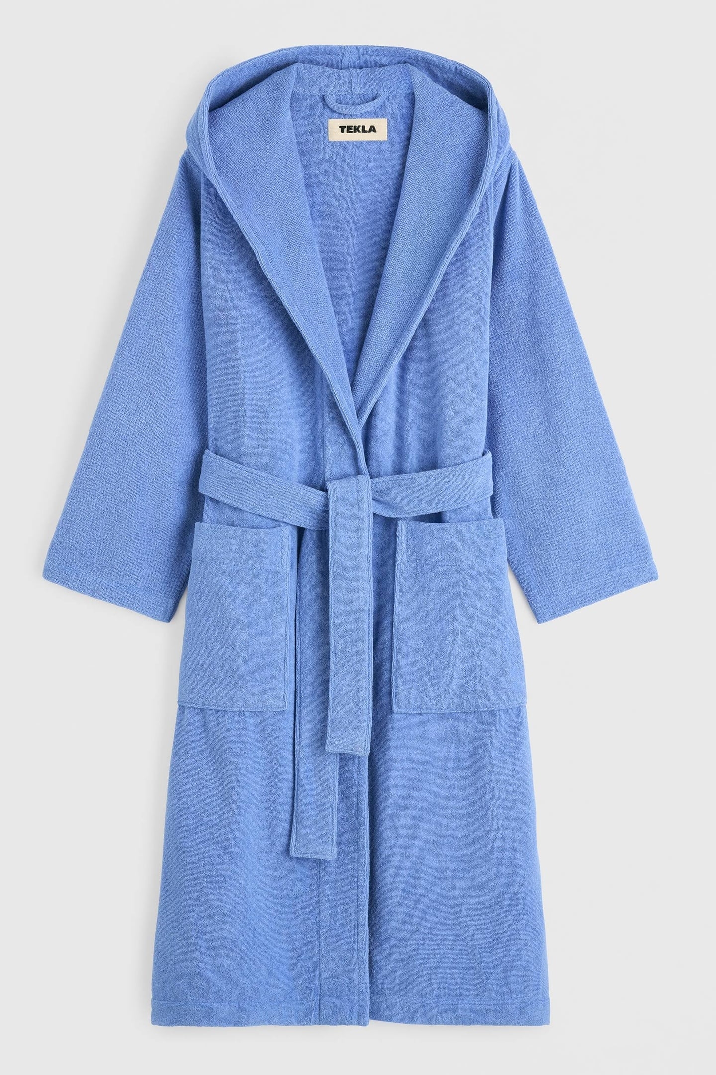 UNISEX HOODED BATHROBE CLEAR BLUE 3