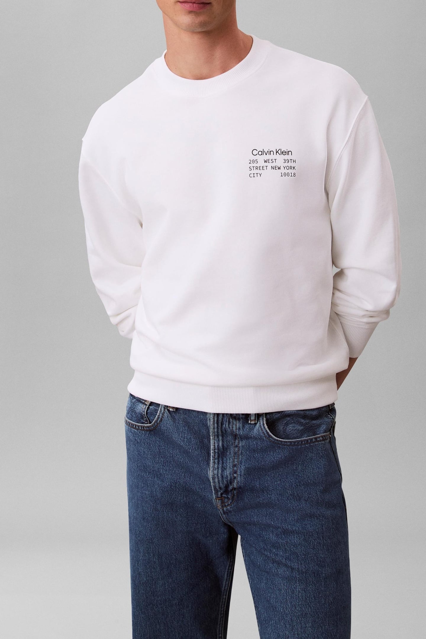 LS EU 350TERRY GRAPHIC SWEATSHIRT BRIGHT WHITE 2