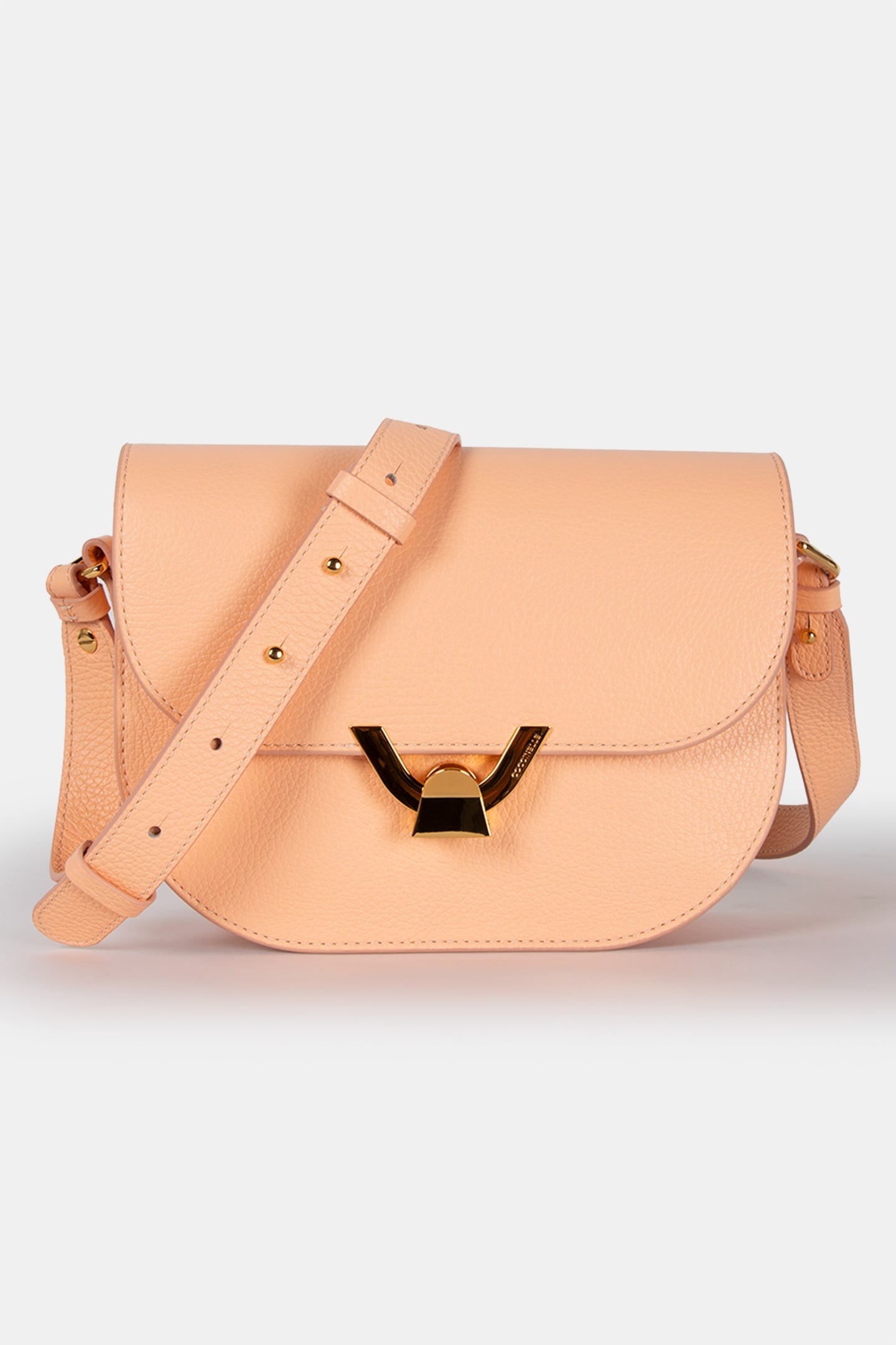 LEATHER CROSS BODY BAG IN PEACH 2