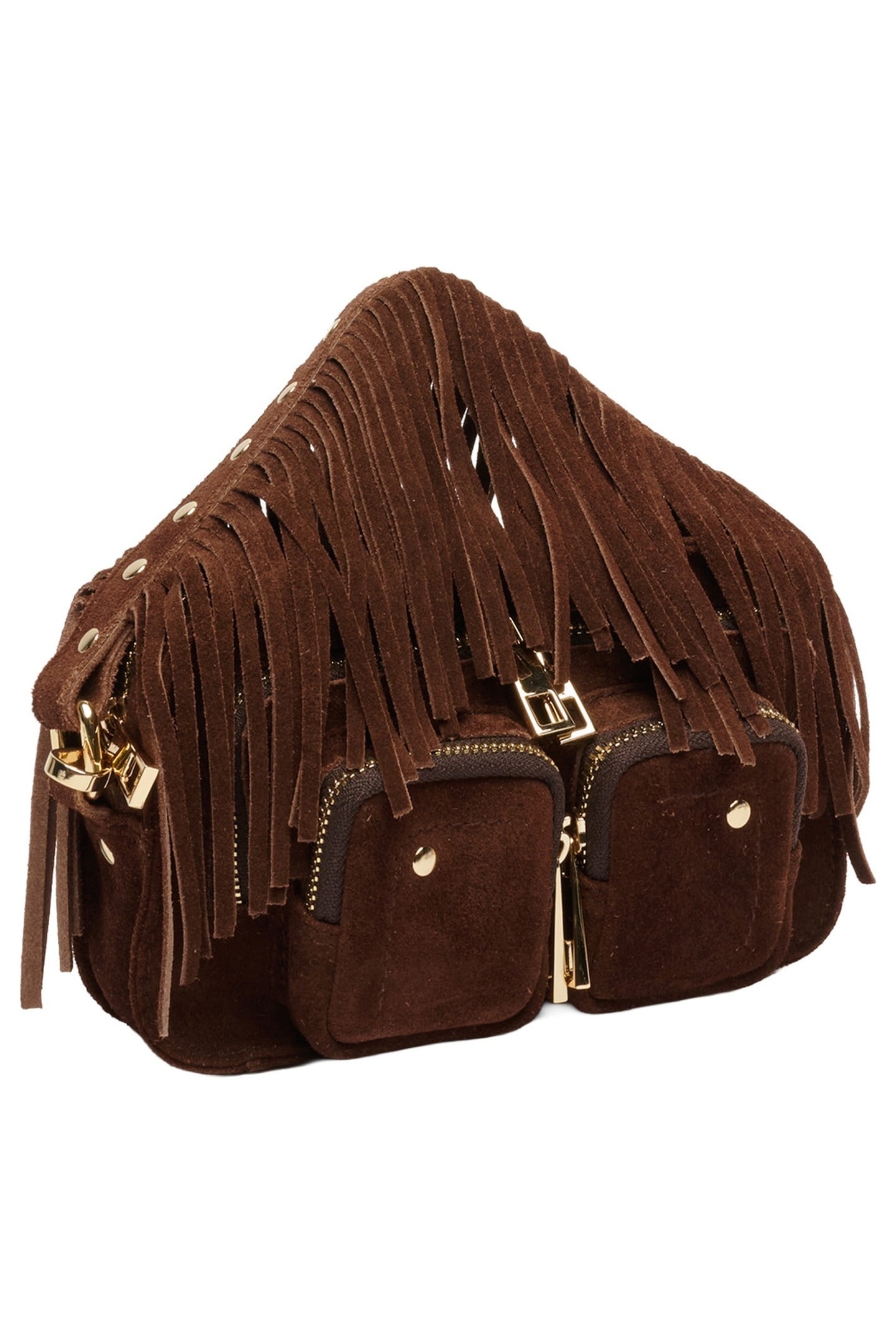 HELENA FRINGE SUEDE DARK BROWN W. GOLD 4