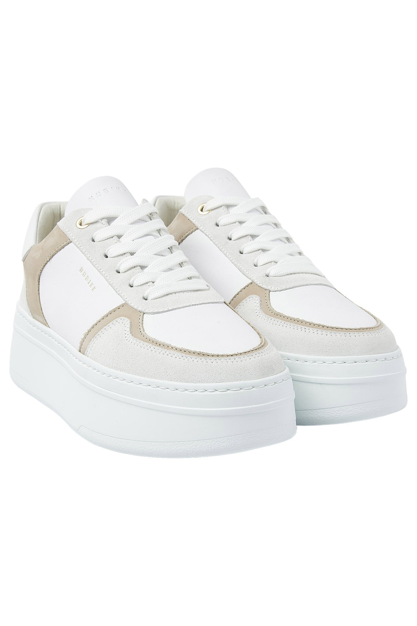 BAYOU PLATFORM WHITE LEATHER - TAUPE 2