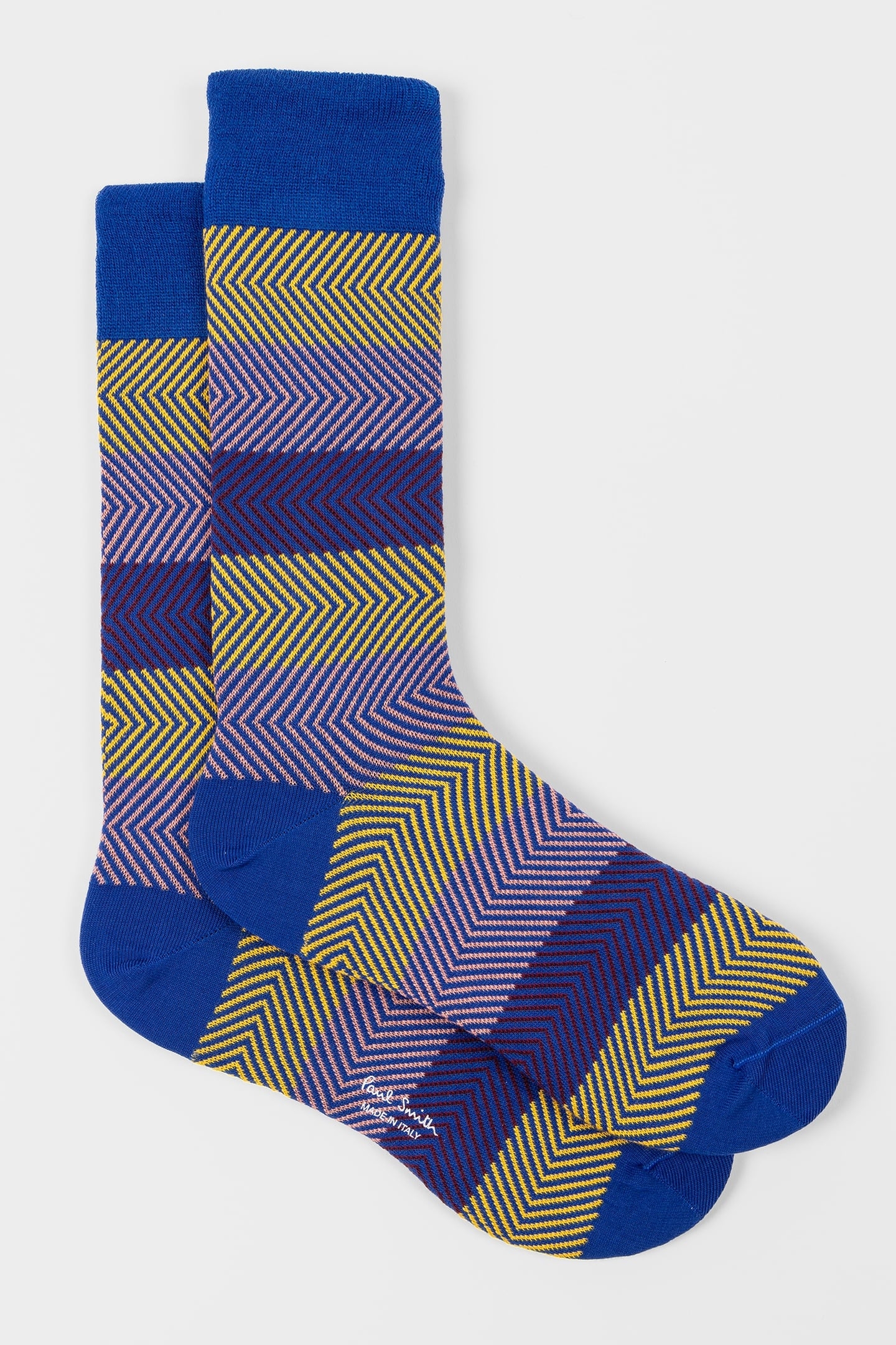 SOCK HERMAN ZIGZAG COBALT BLUE 4