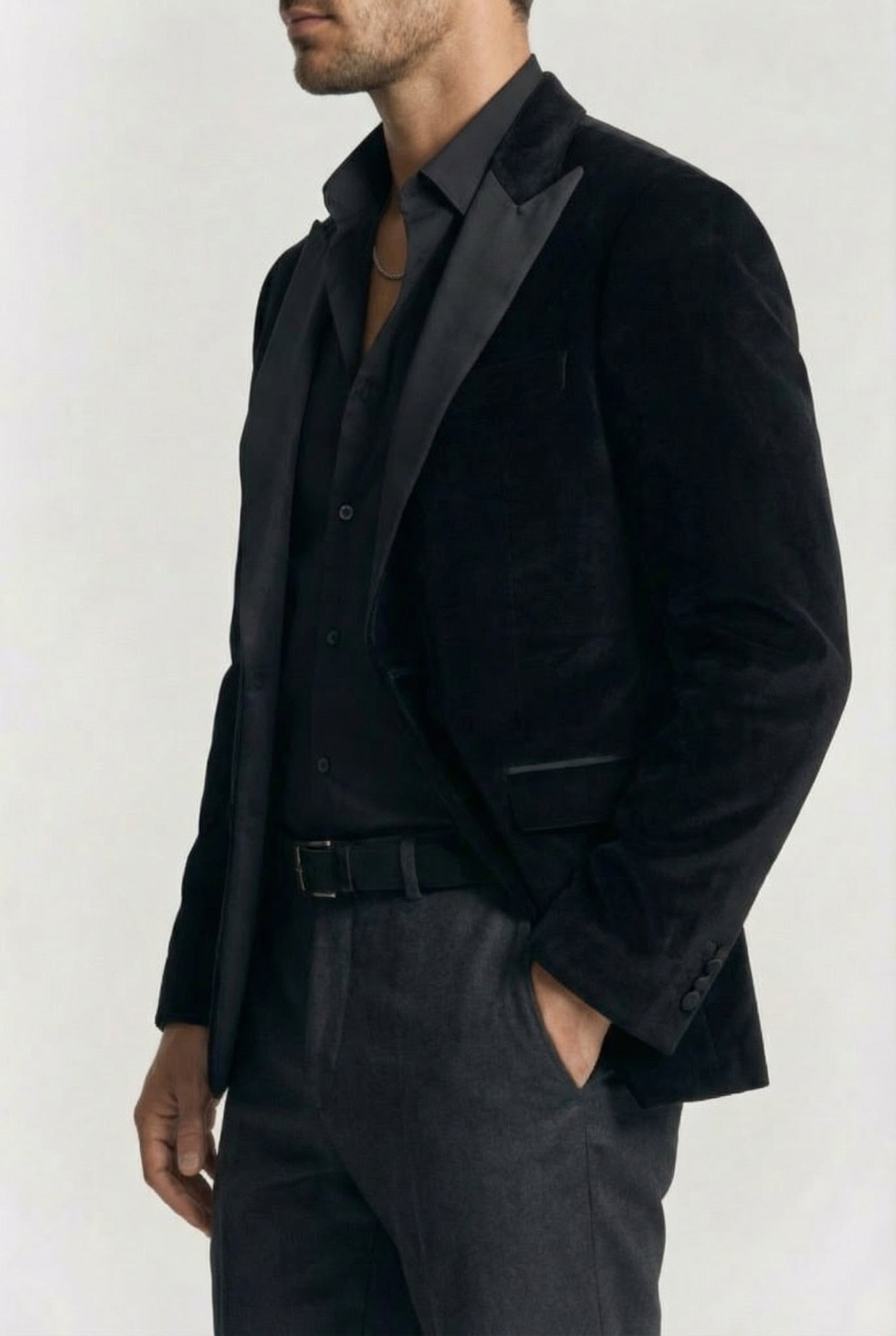 MARCIANO BY GUESS ALAIN PEAK BLAZER JET BLACK 3