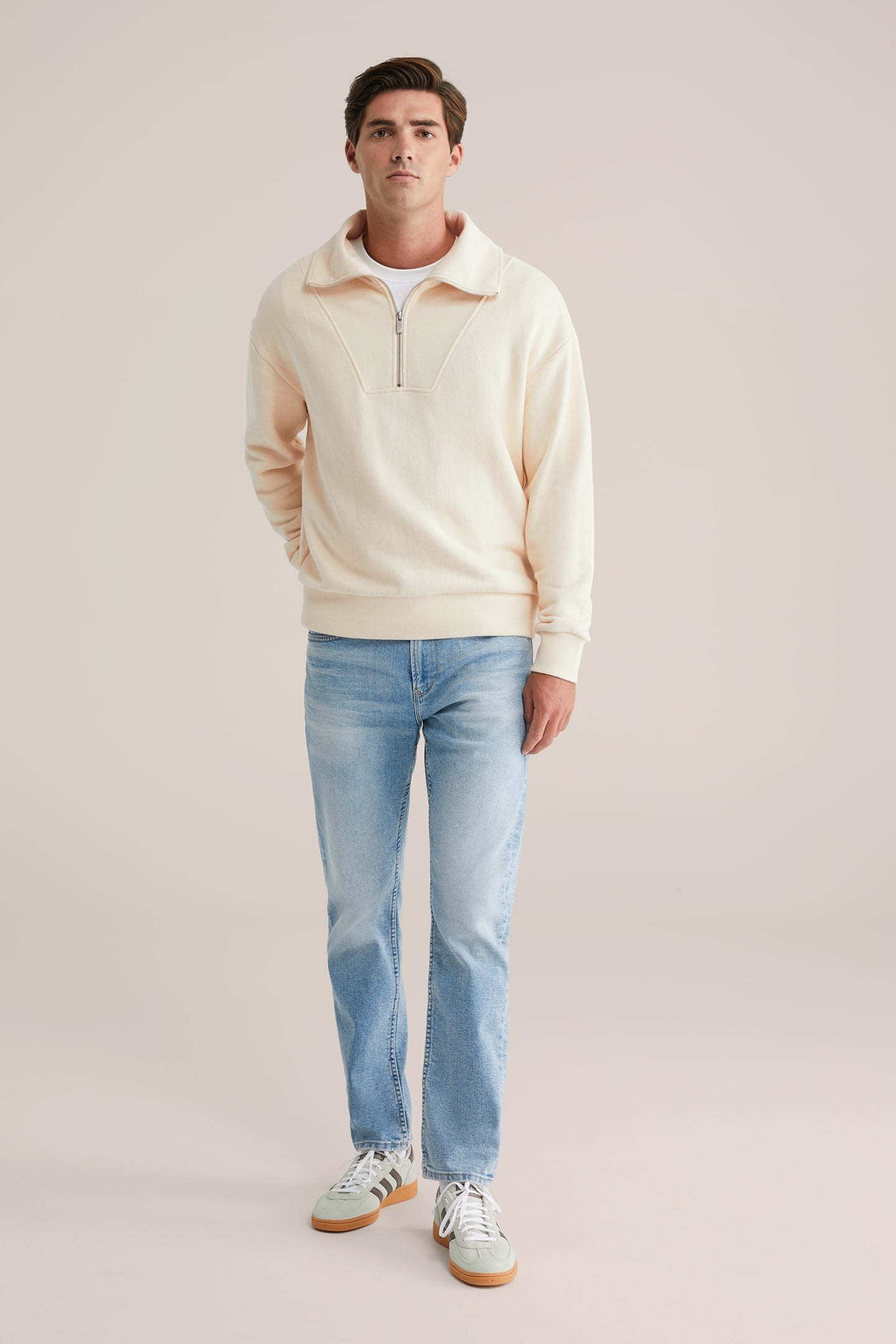 HALFWAY ZIPPER ECRU 3