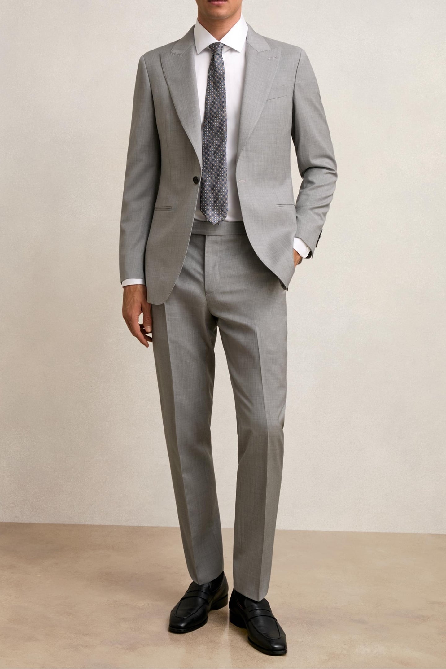 SB 1B PEAK WOOL BLAZER MID GREY 2