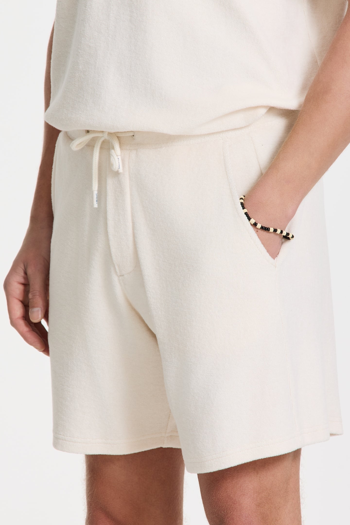 EVAN TOWELING SHORTS SOLID WHITE 5