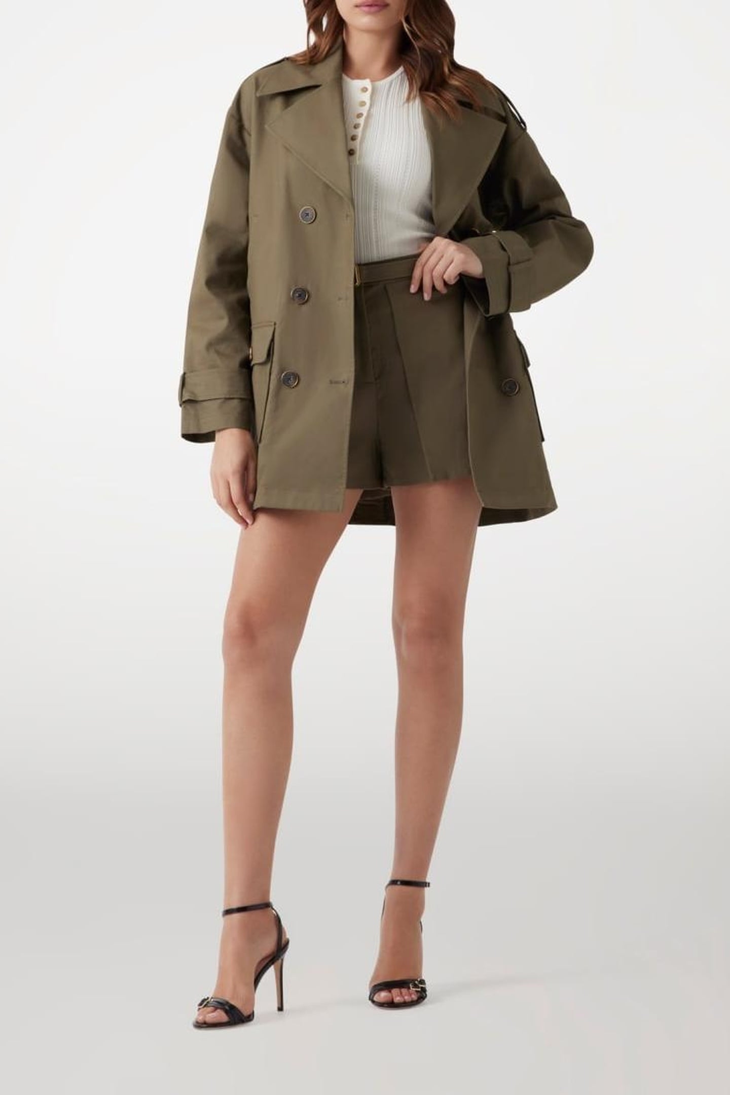 MARCIANO BY GUESS CINDY MINI SHORTS ARMY OLIVE 1
