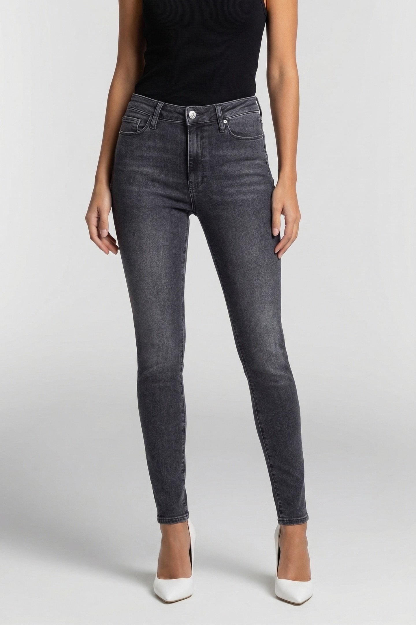 DARK GREY DENIM SKINNY DENIM PANTS 1